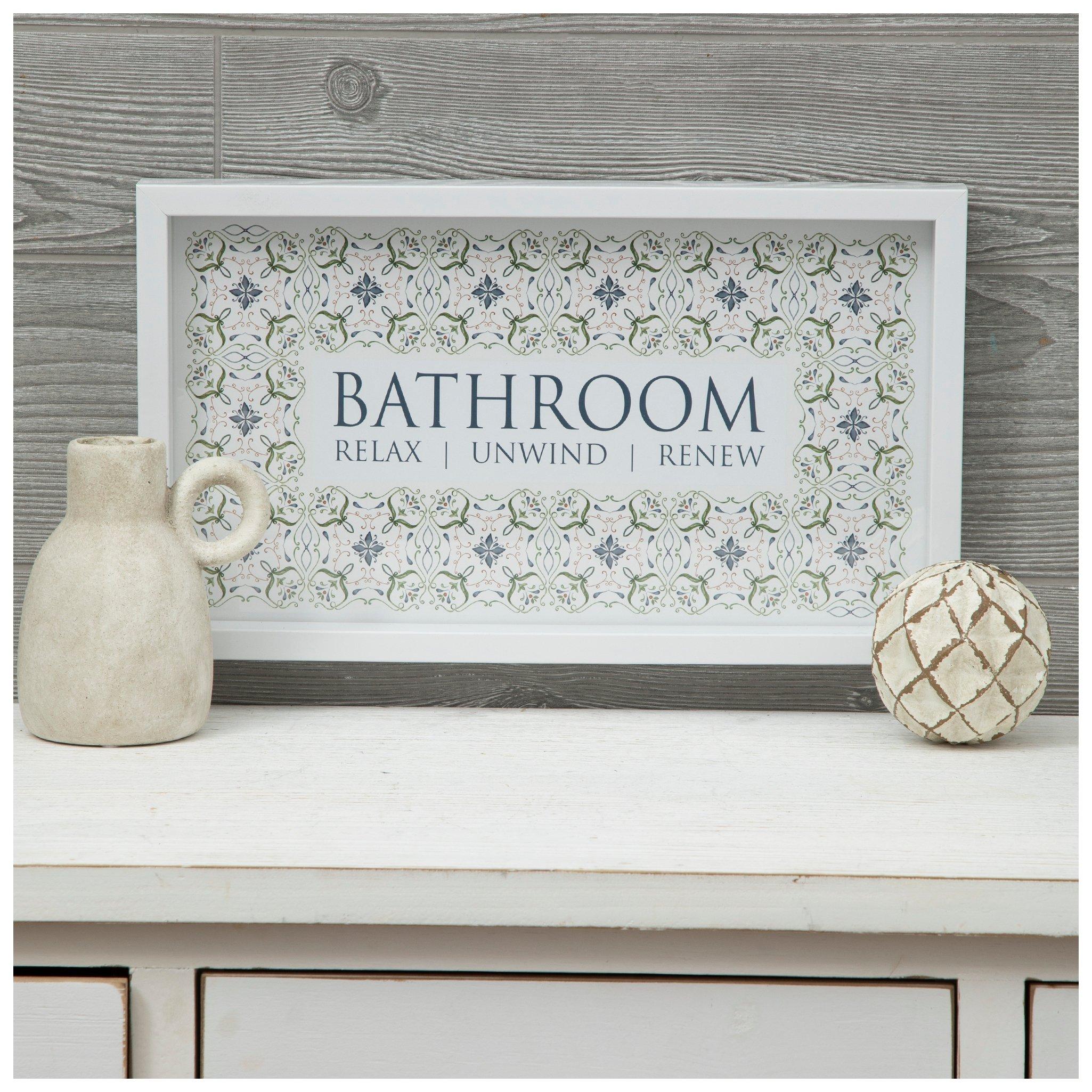 Floral Bathroom Framed Wood Wall Decor | Hobby Lobby | 6293922