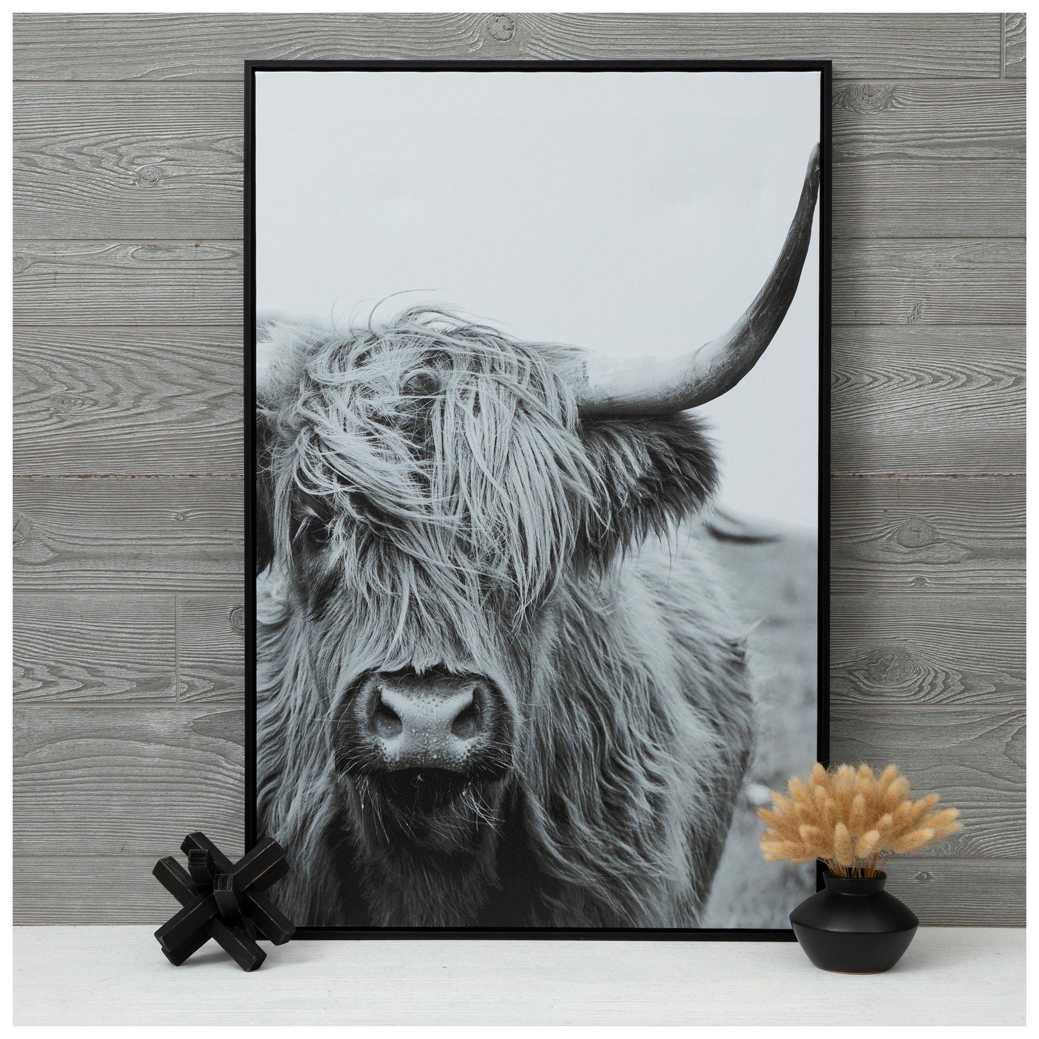 Highland Cow On Swing Wood Wall Decor