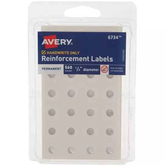 White Reinforcement Labels, Hobby Lobby