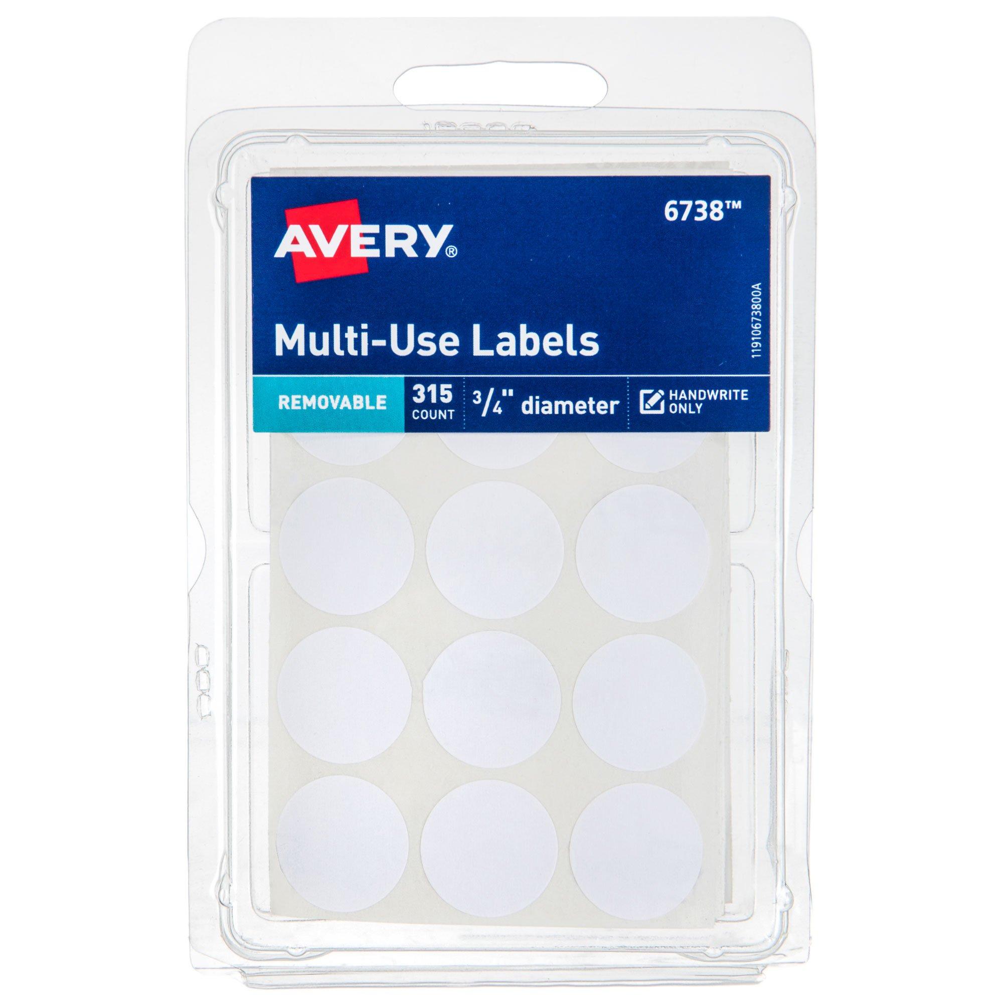 White Multi-Use Labels - 3/4&quot;