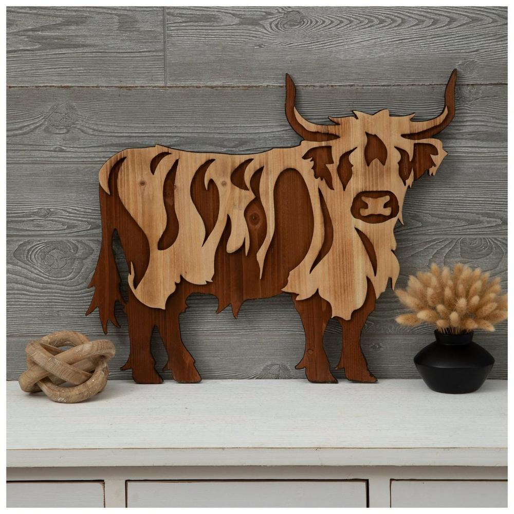 Highland Cow Wood Wall Decor