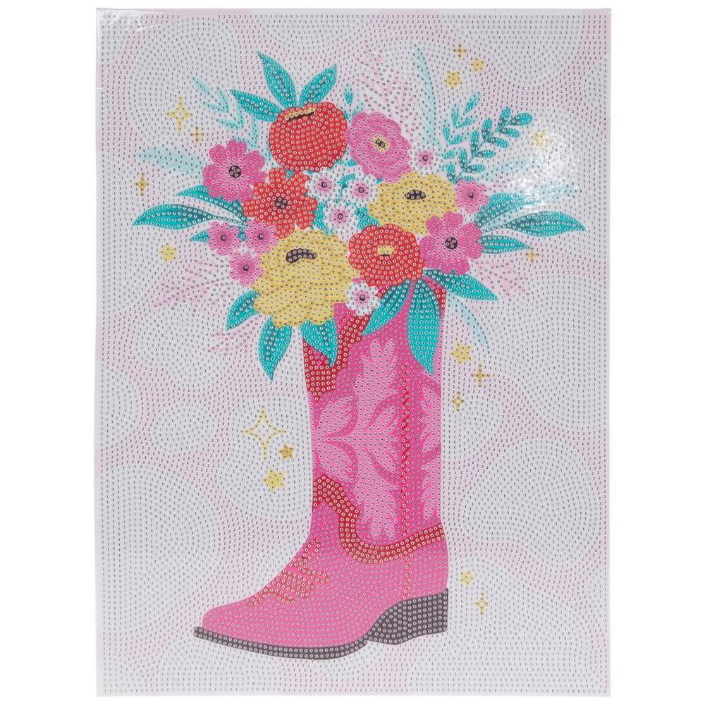 Flowers & Cowgirl Boots Diamond Art Kit | Hobby Lobby | 6298277