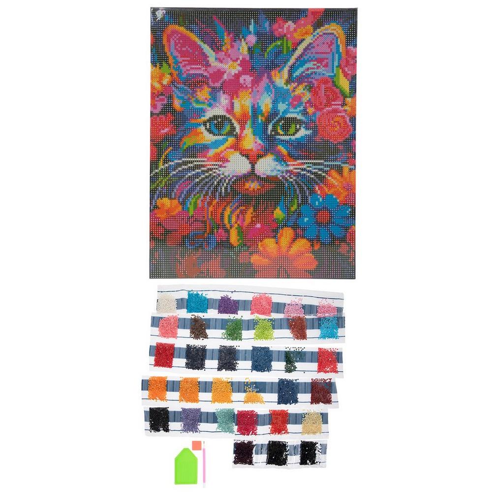 T*o様 DIY Diamond Art Kit ステンドグラス猫箱傷あり中身は Cat With Flowers Diamond Art Kit | Hobby Lobby | 6298327