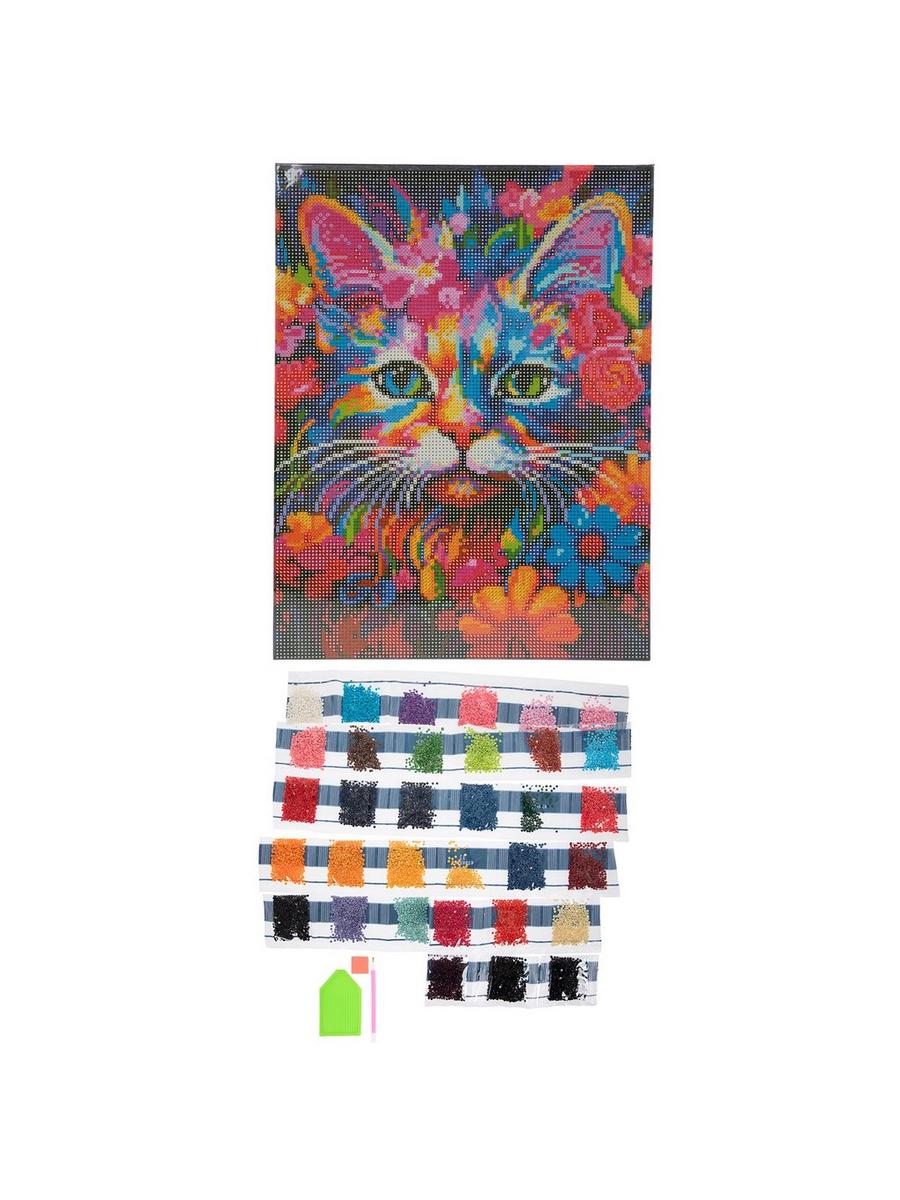 Cat With Flowers Diamond Art Kit | Hobby Lobby | 6298327