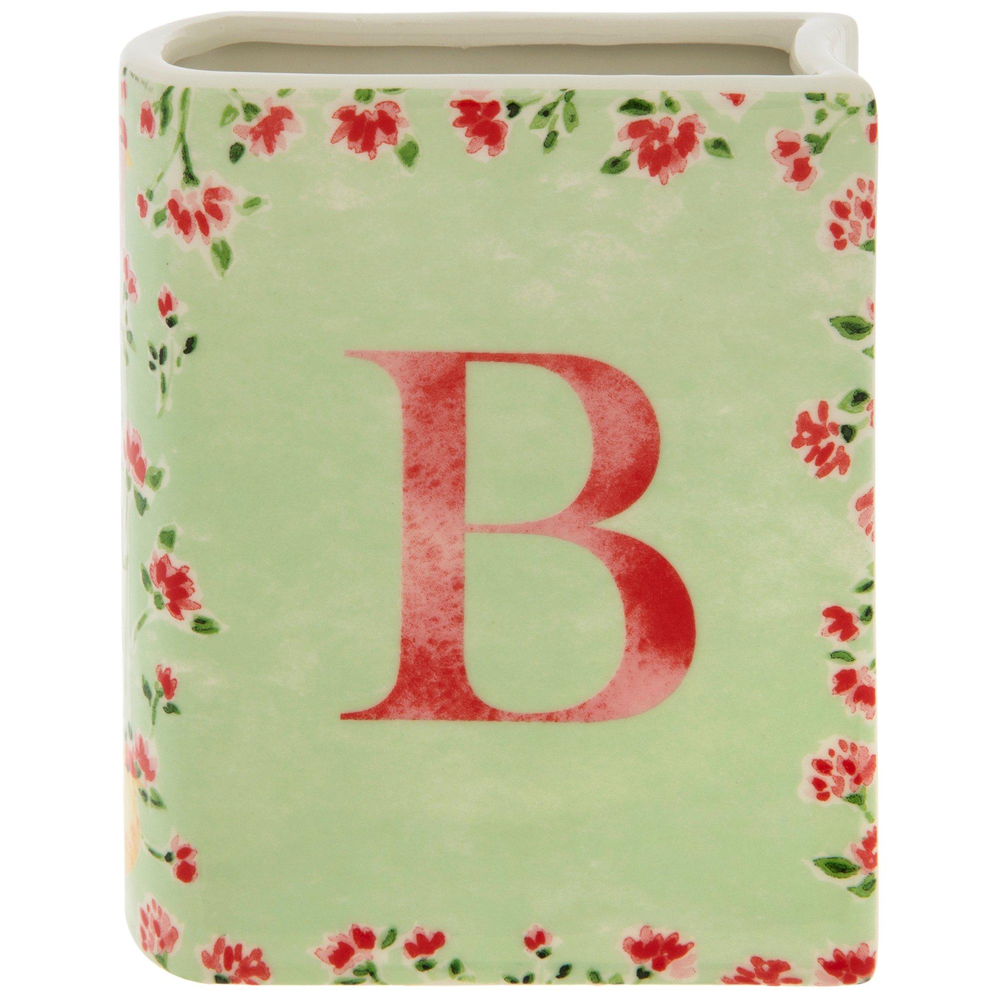 Letter Book Ceramic Vase