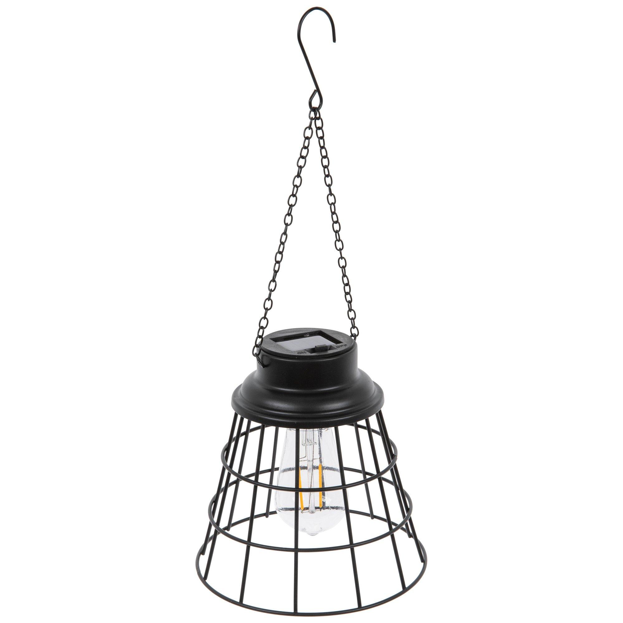 USB Rechargeable Metal Cage Lantern - Outdoor & Indoor Black Lantern With Carry Handle