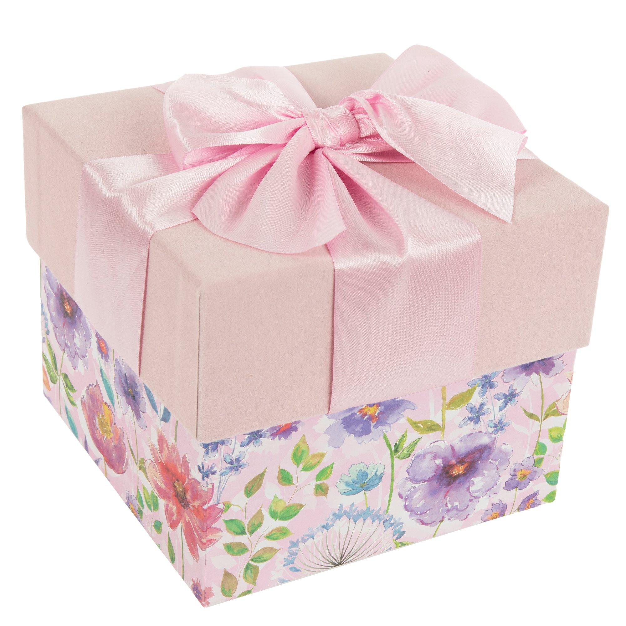 Pink Floral Velvet Gift Box