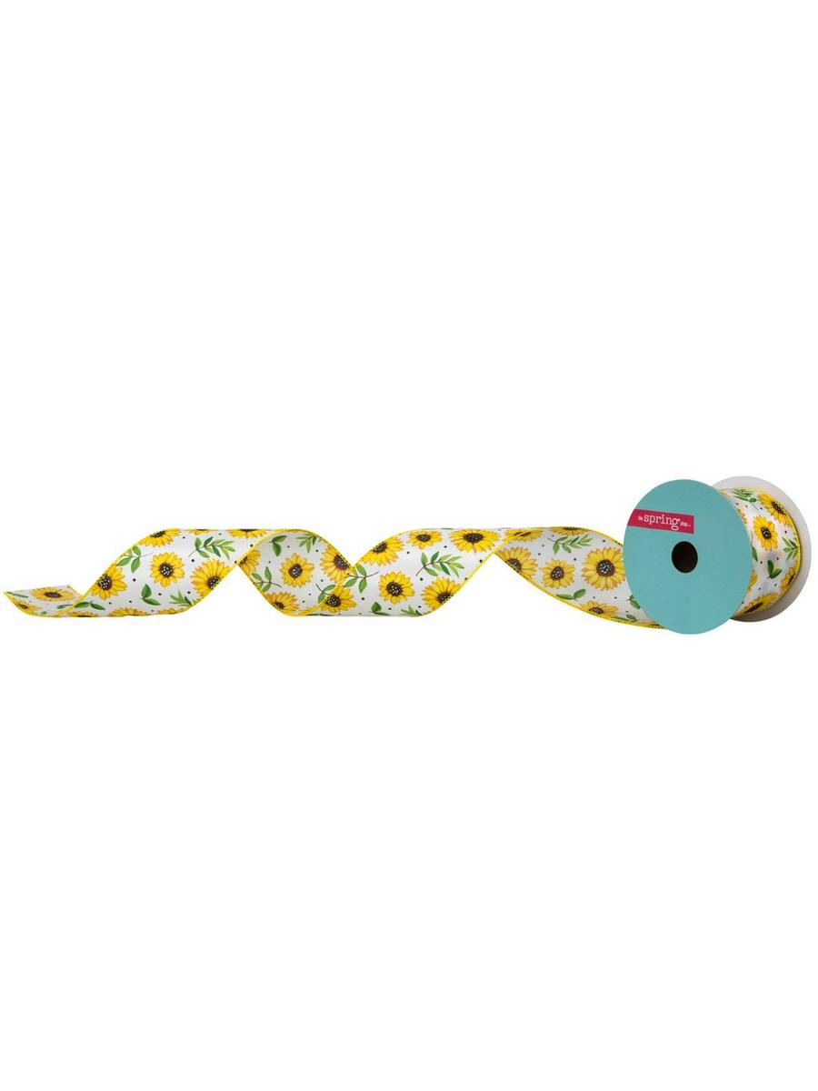 Amazon.com: Whaline Sunflower Wired Edge Ribbon 30 Yard