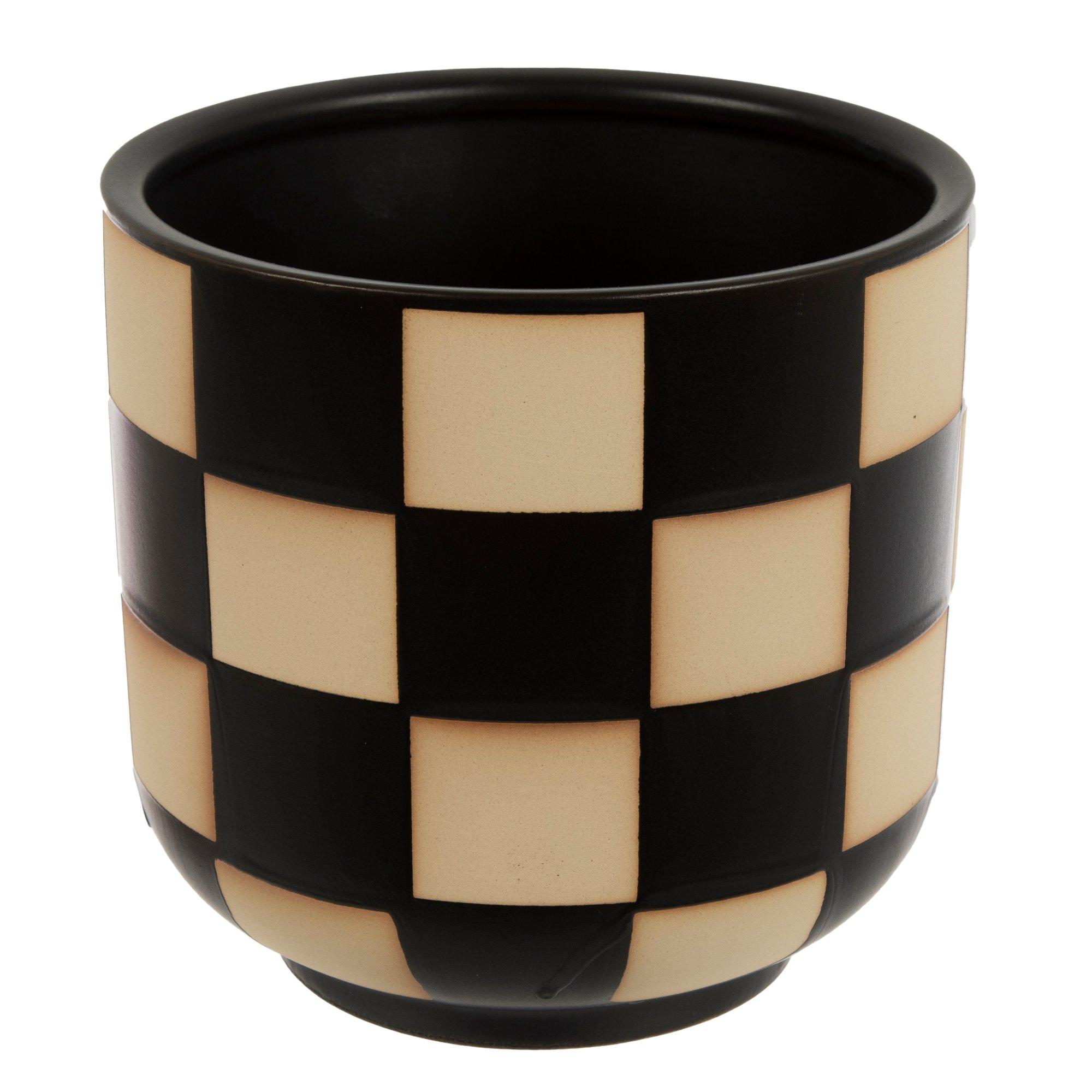 Check Ceramic Flower Pot