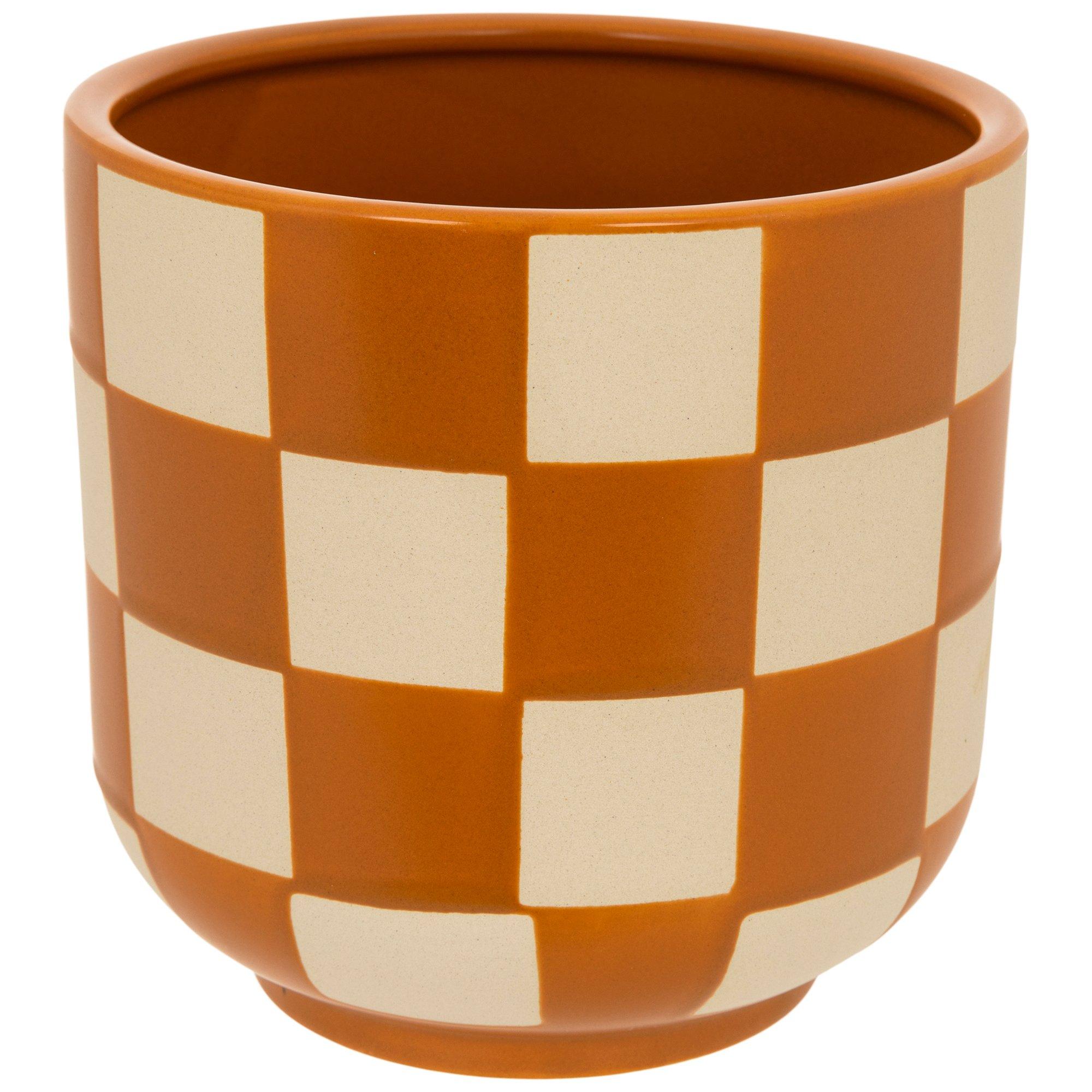 Check Ceramic Flower Pot