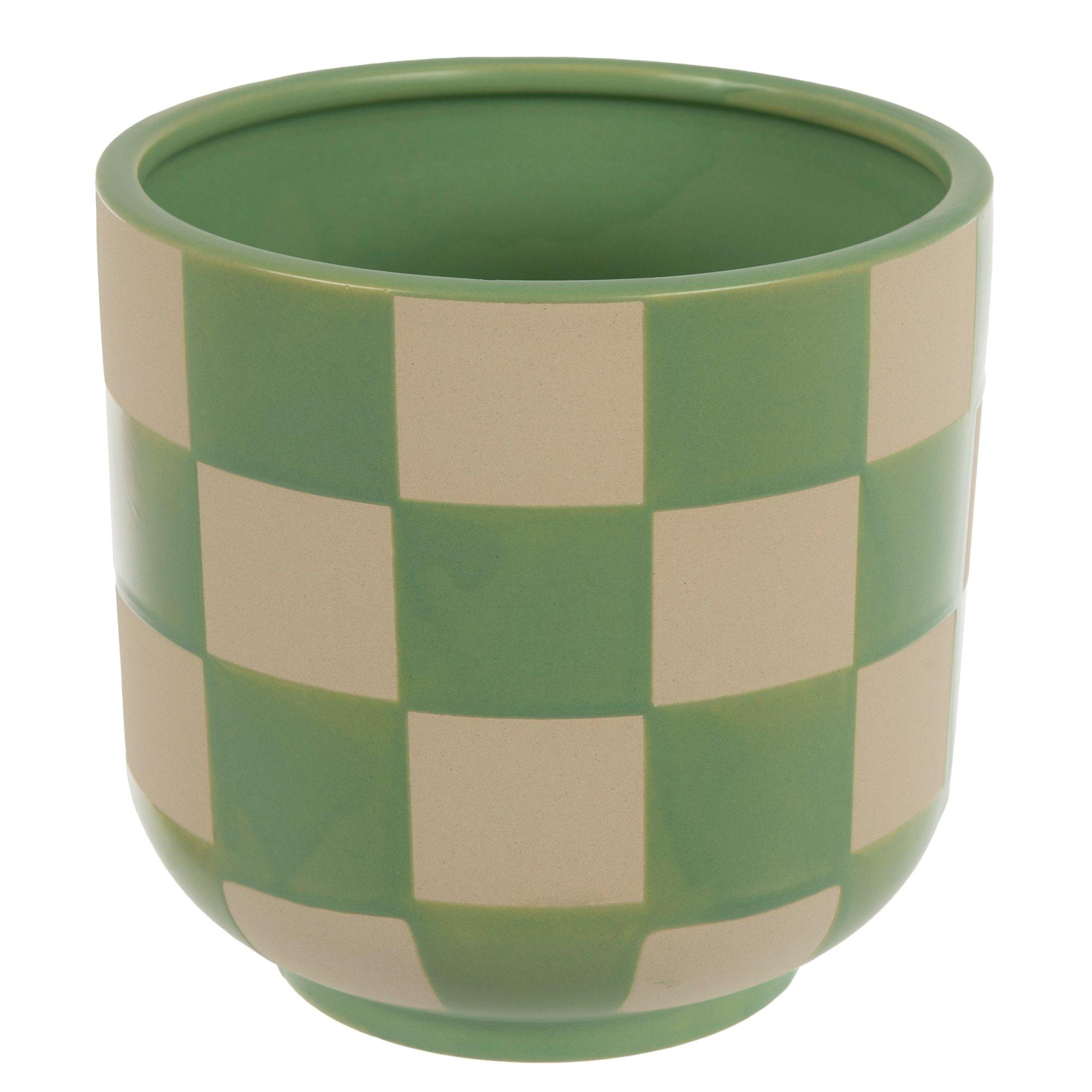 Check Ceramic Flower Pot