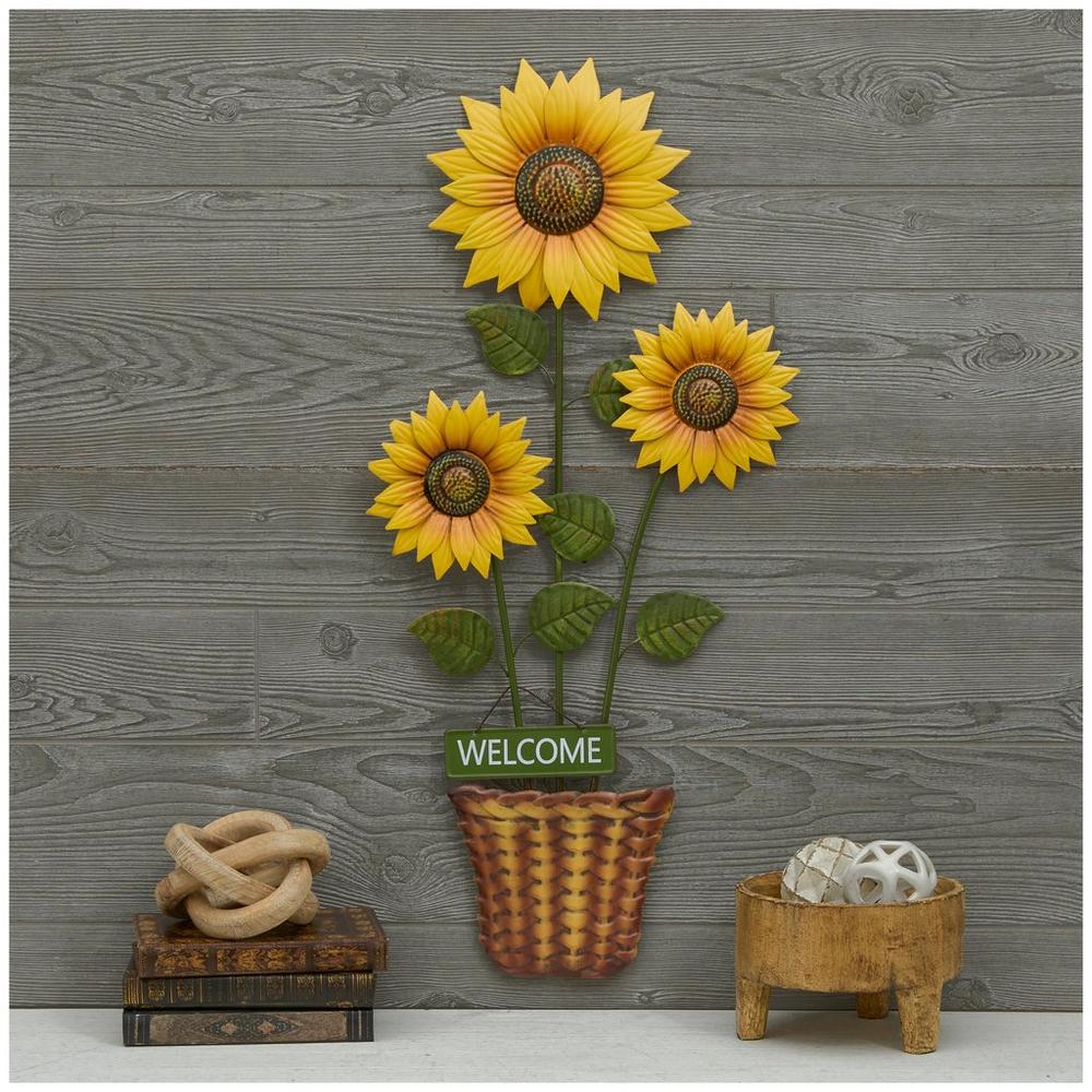 Metal Sunflower Wall Art - 13x13 Inch, Handmade Outdoor & Indoor Decor, 4 Colors