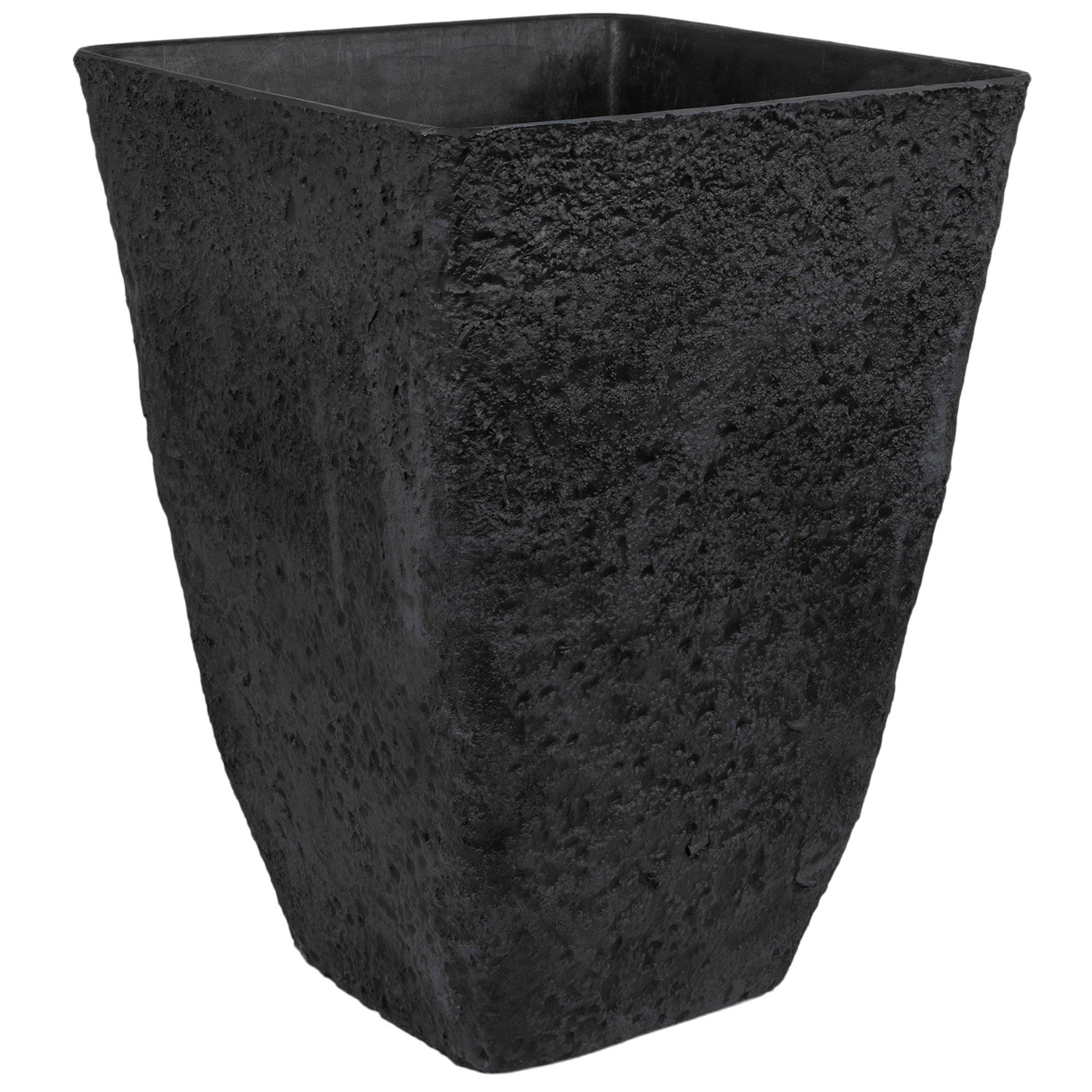 Square Stone Look Planter - Stylish Outdoor Decor