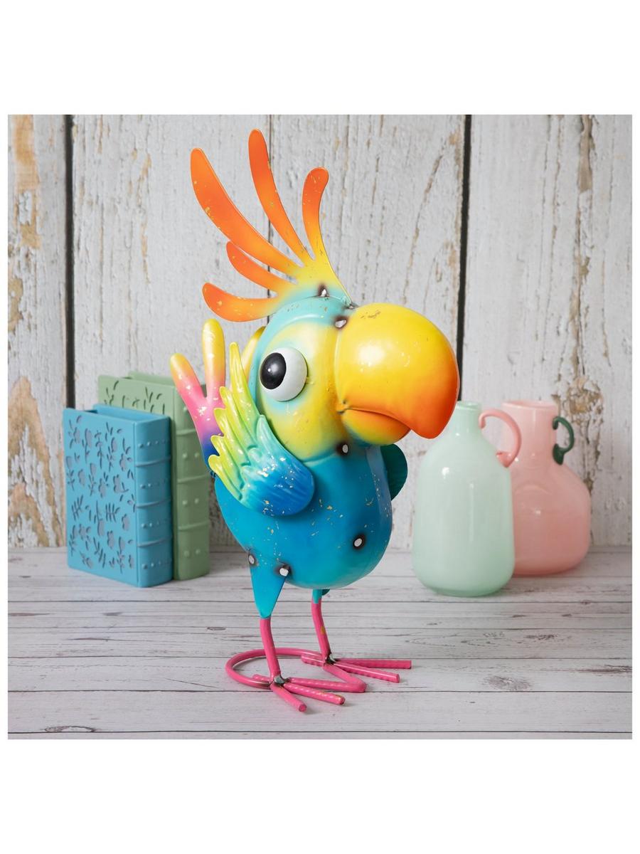 Distressed Funky Parrot Metal Garden Statue | Hobby Lobby | 6310197
