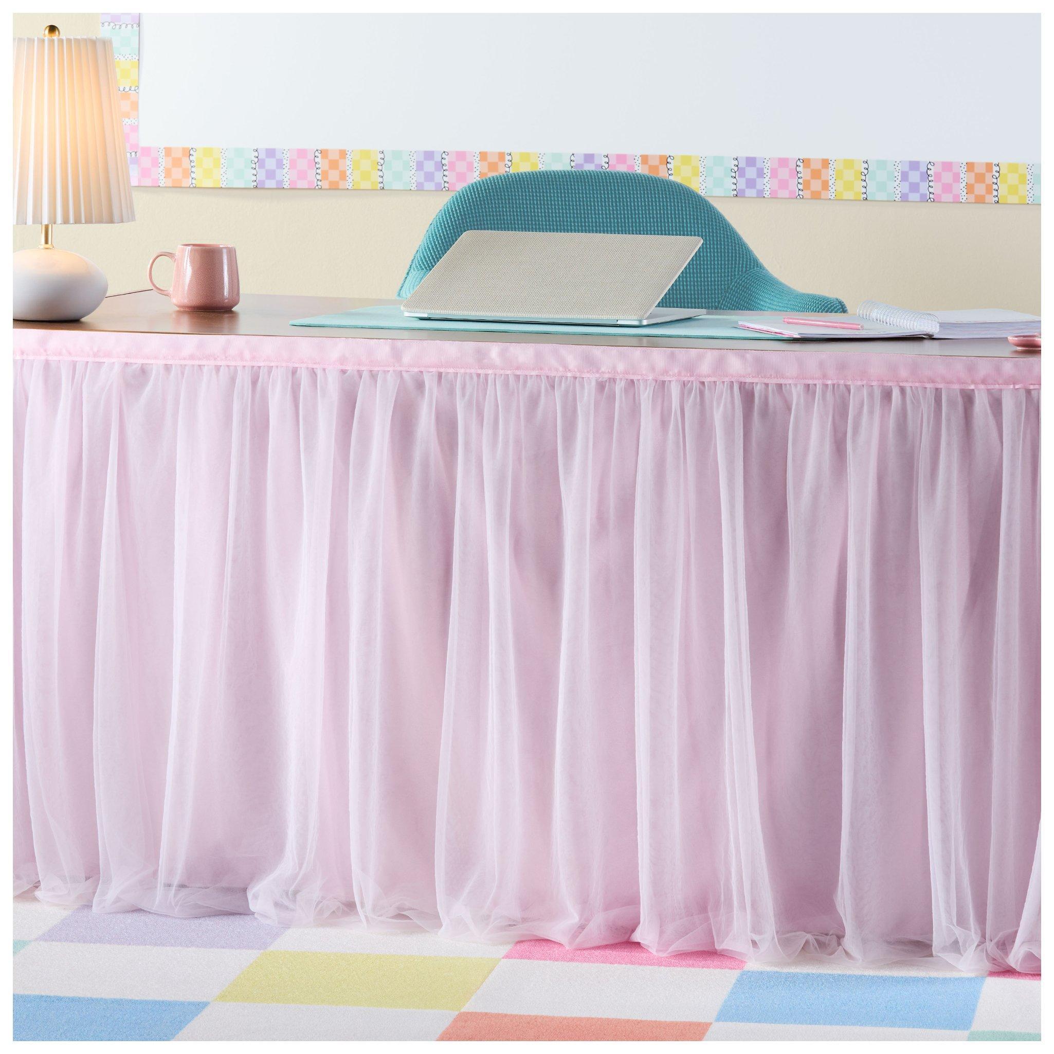 Pink Tulle Desk Skirt