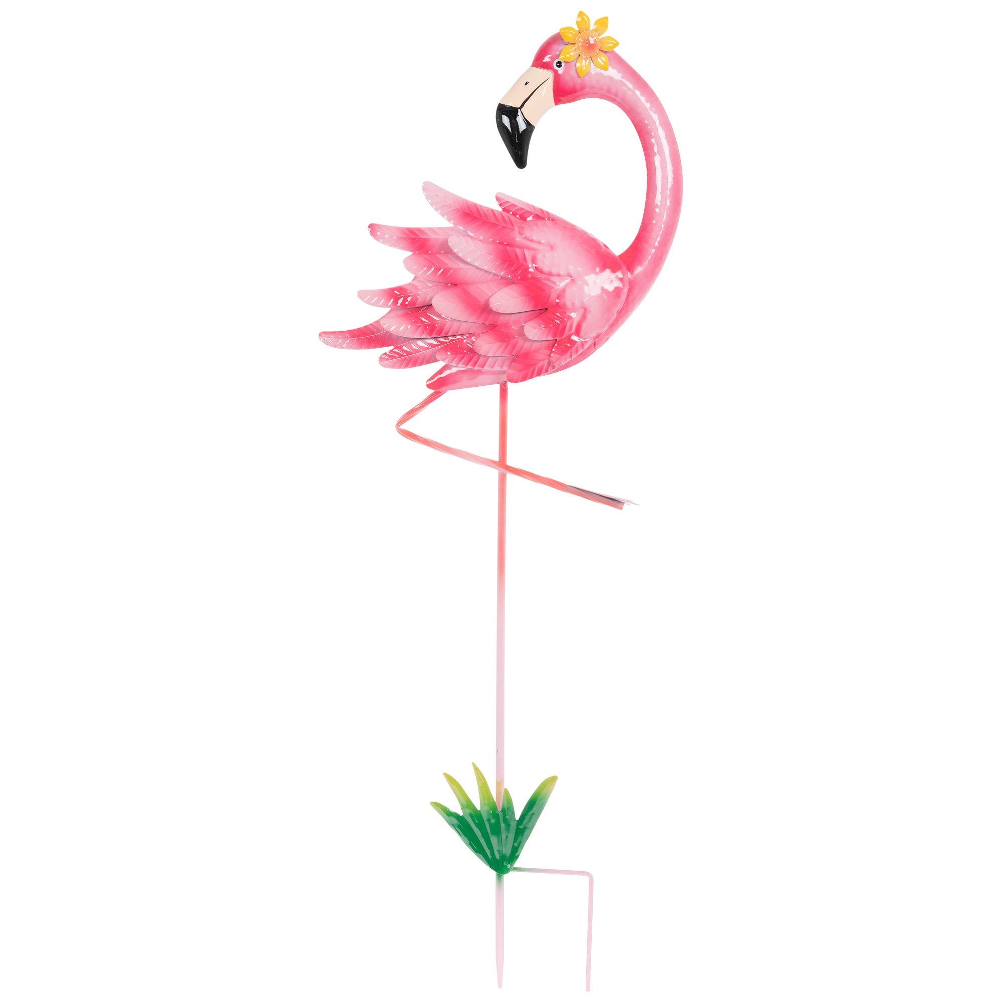 Flamingo Wearing Flower Metal Garden Stake | Hobby Lobby | 6311716