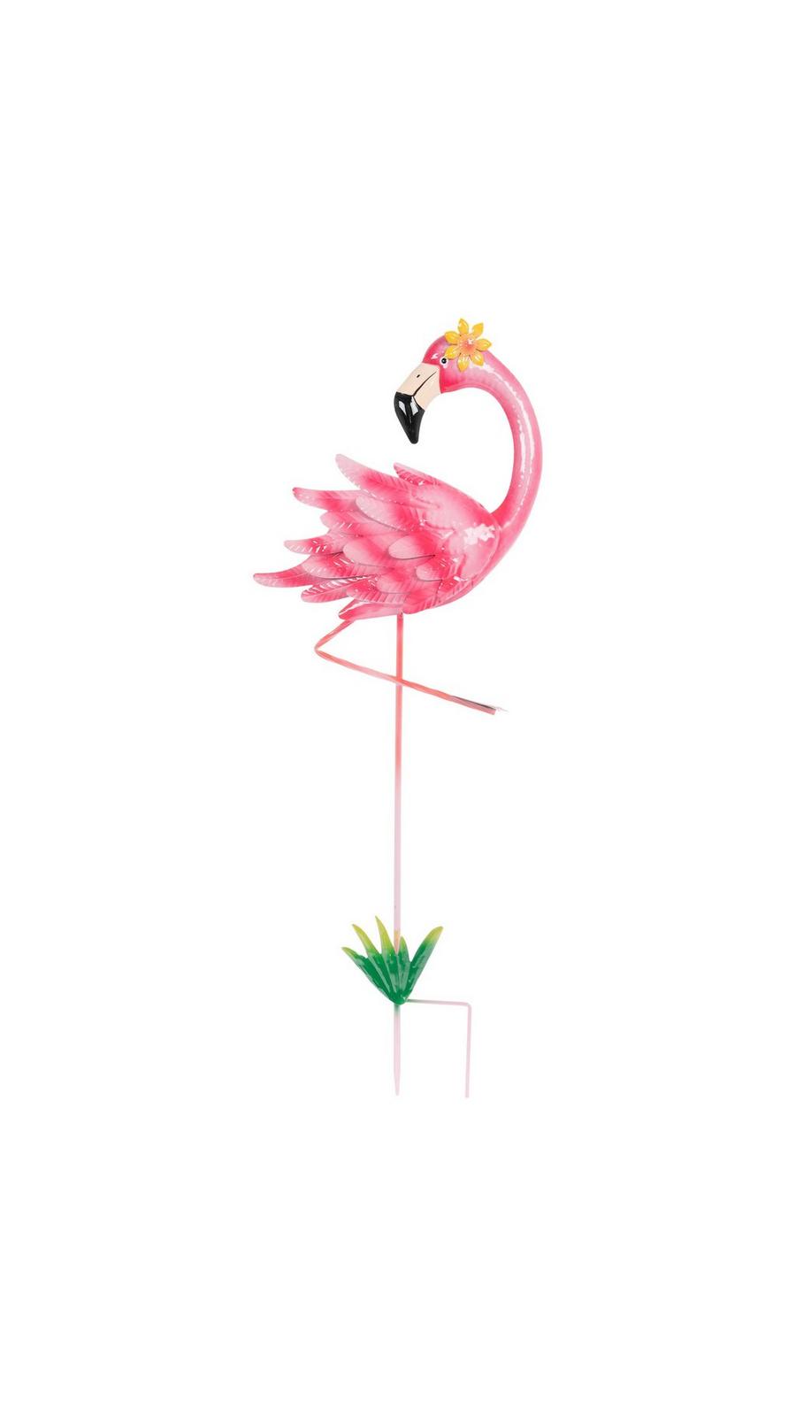 Flamingo Wearing Flower Metal Garden Stake | Hobby Lobby | 6311716