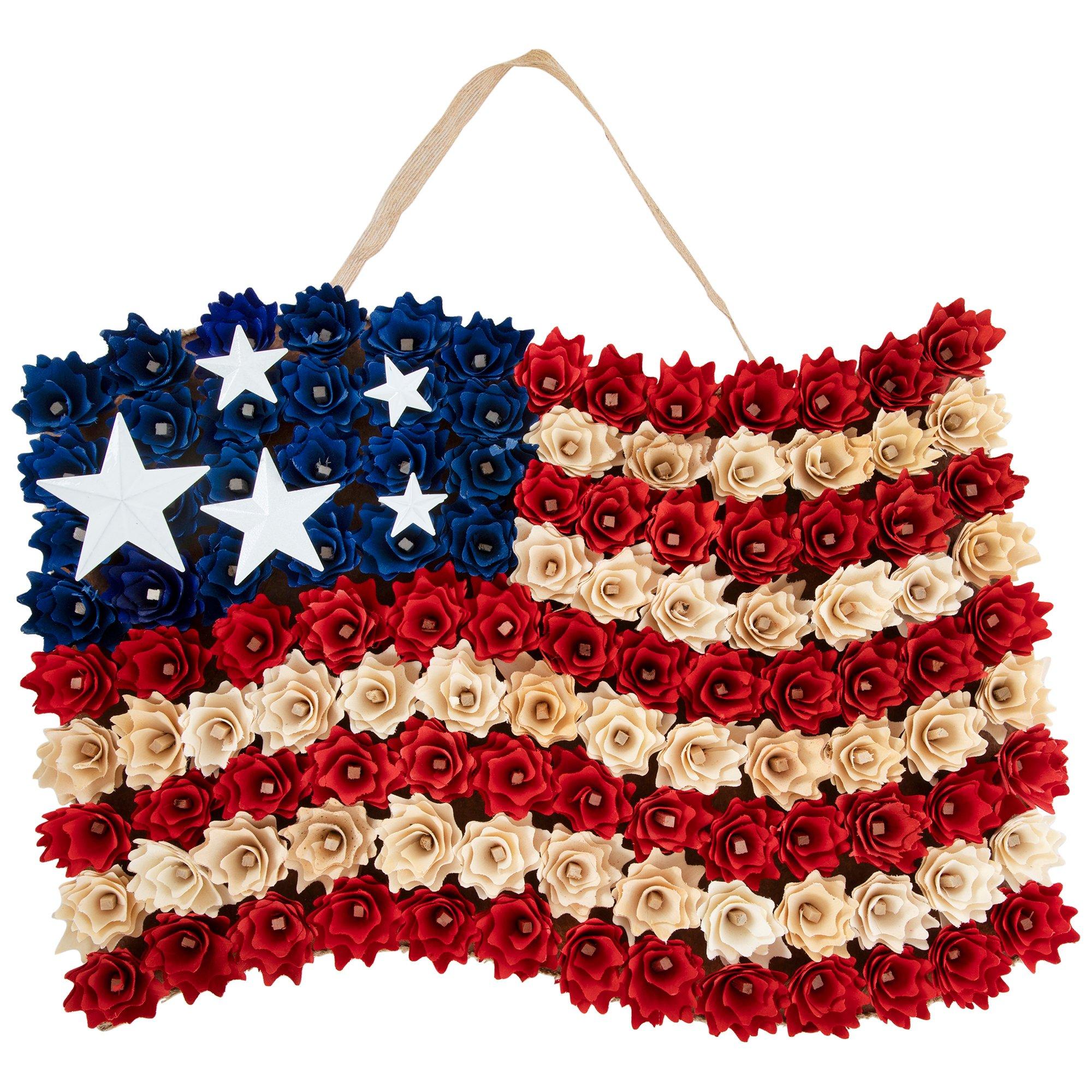 American Flag Floral Woodchip Wall Decor | Hobby Lobby | 6313662
