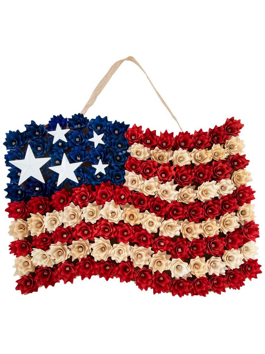 American Flag Floral Woodchip Wall Decor | Hobby Lobby | 6313662