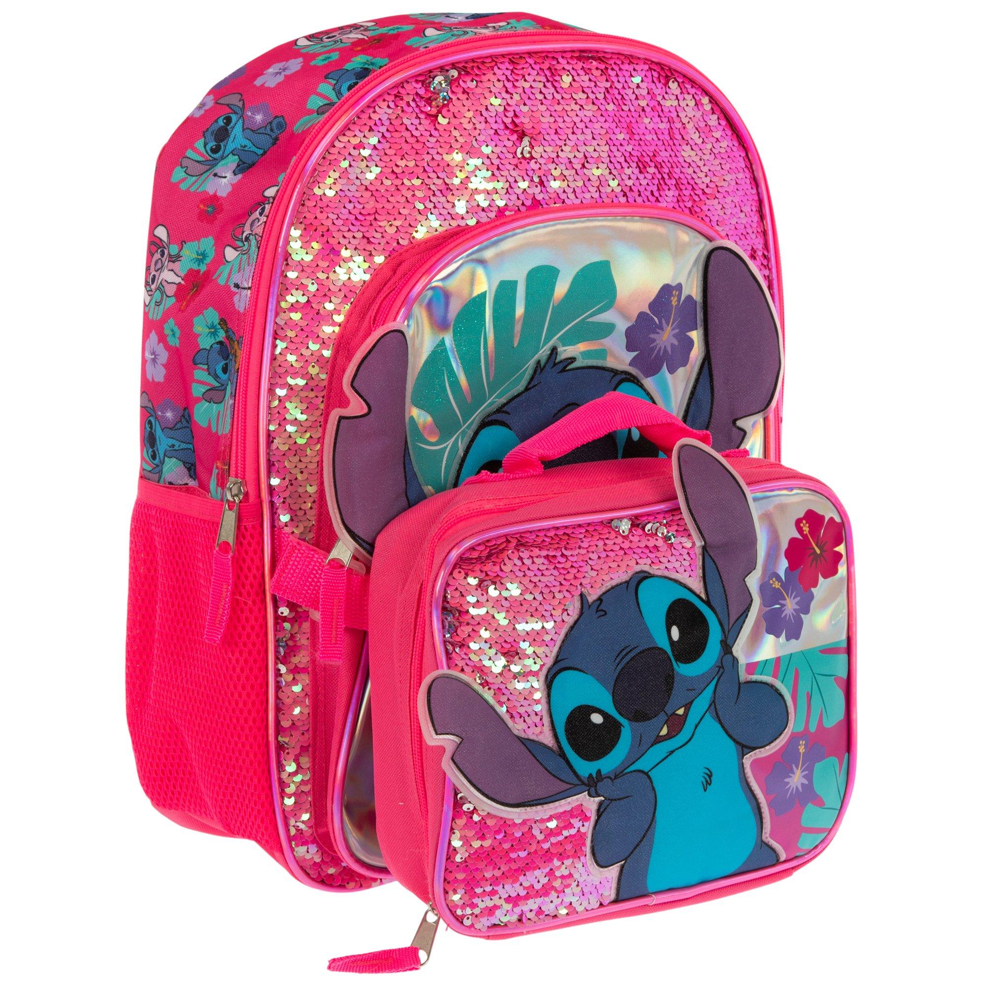 【Raucohouse】Winding stitch padded backpack Disney Stitch hooded backpack 31cm