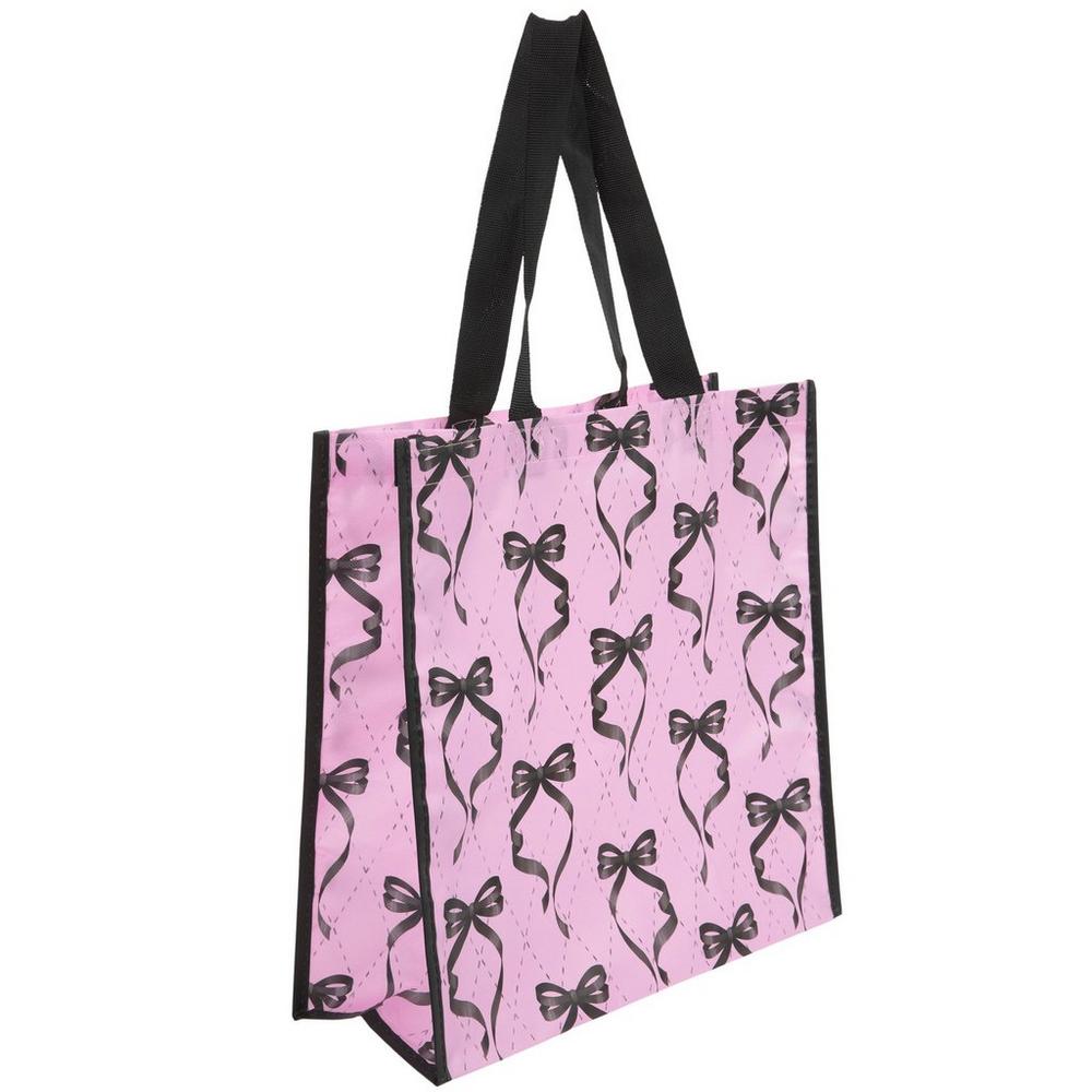 ★SCHNEE★SCHNEE SIGNATURE BIG BOW BAG - PINK / BLACK★人気 Ted Baker London black Vinyl Shopper Tote Bag Iconic Shimmer