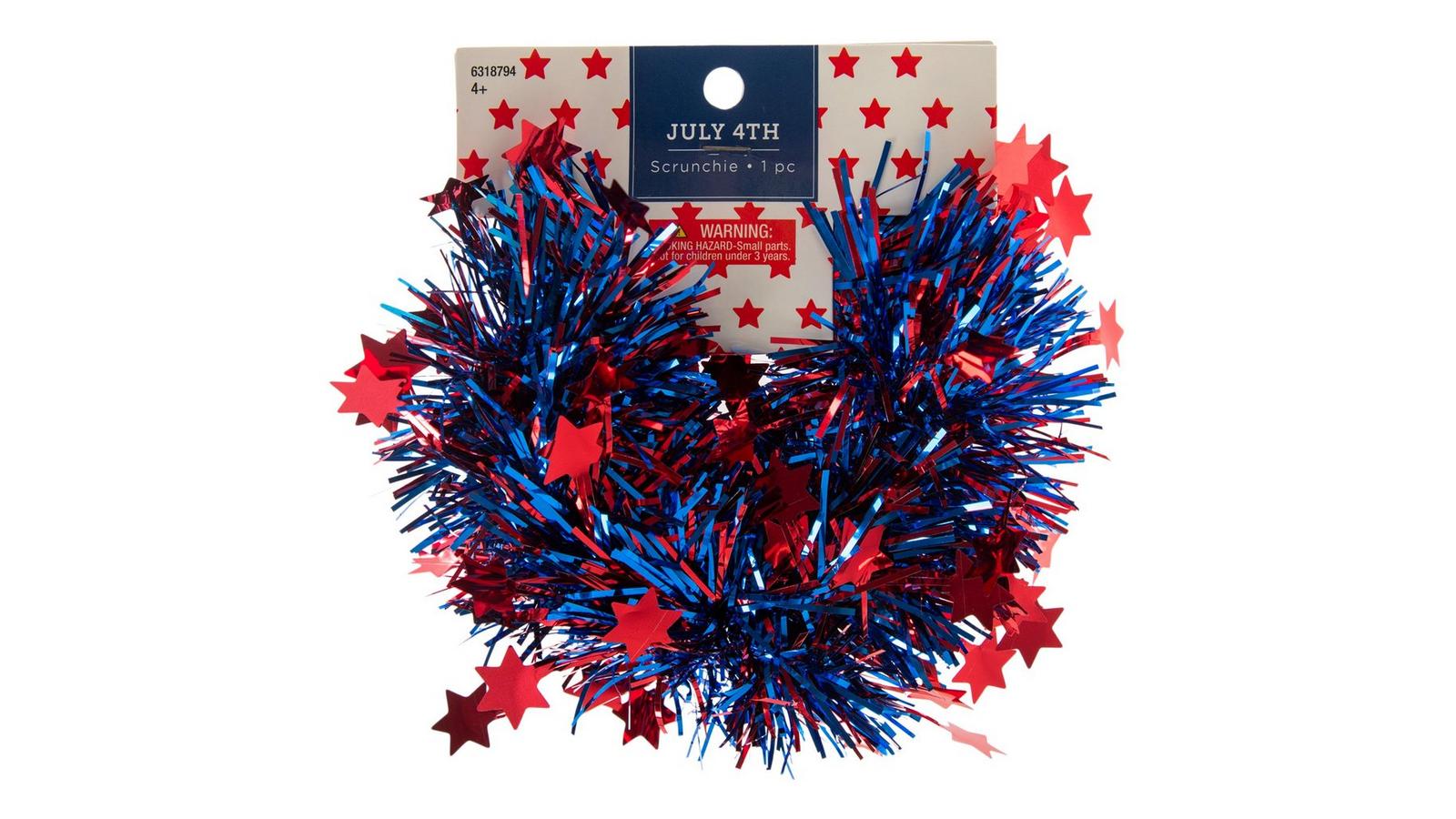 Blue & Red Star Tinsel Scrunchie | Hobby Lobby | 6318794