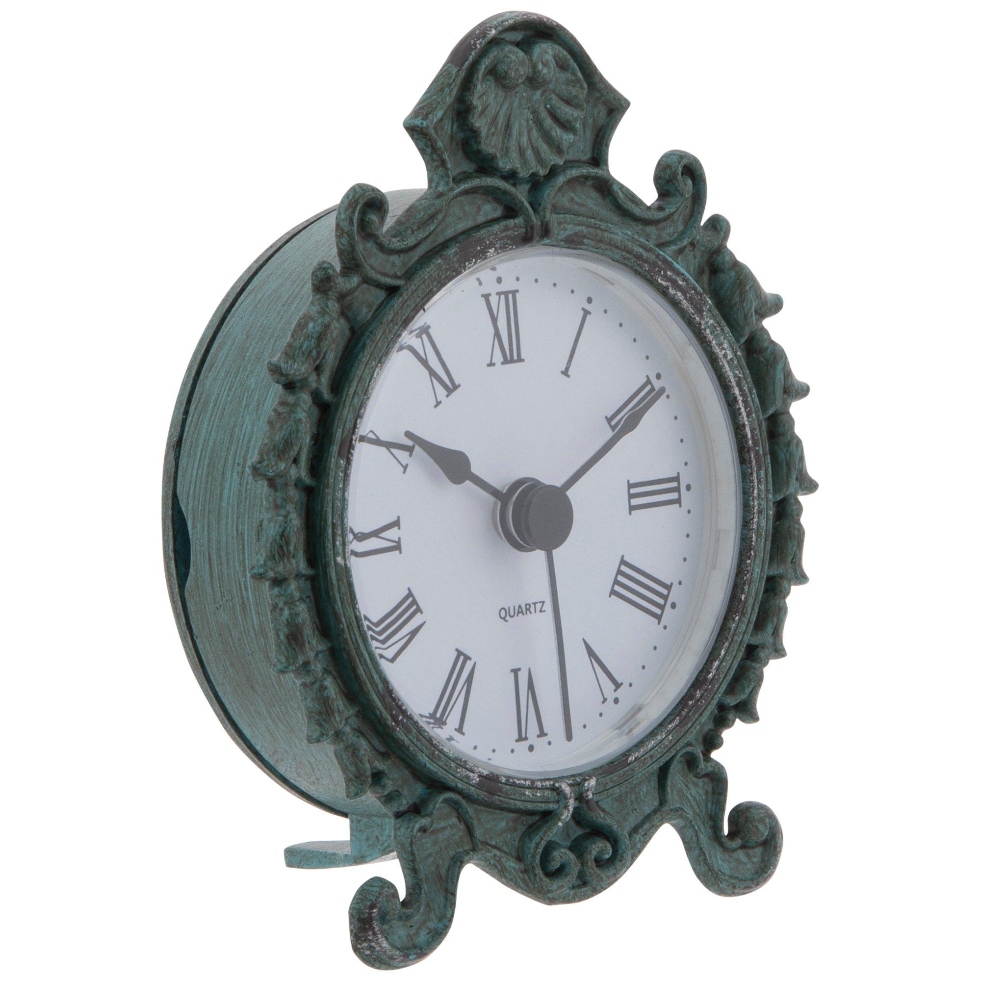 Antique Blue Pewter Metal Clock Hobby Lobby 632166