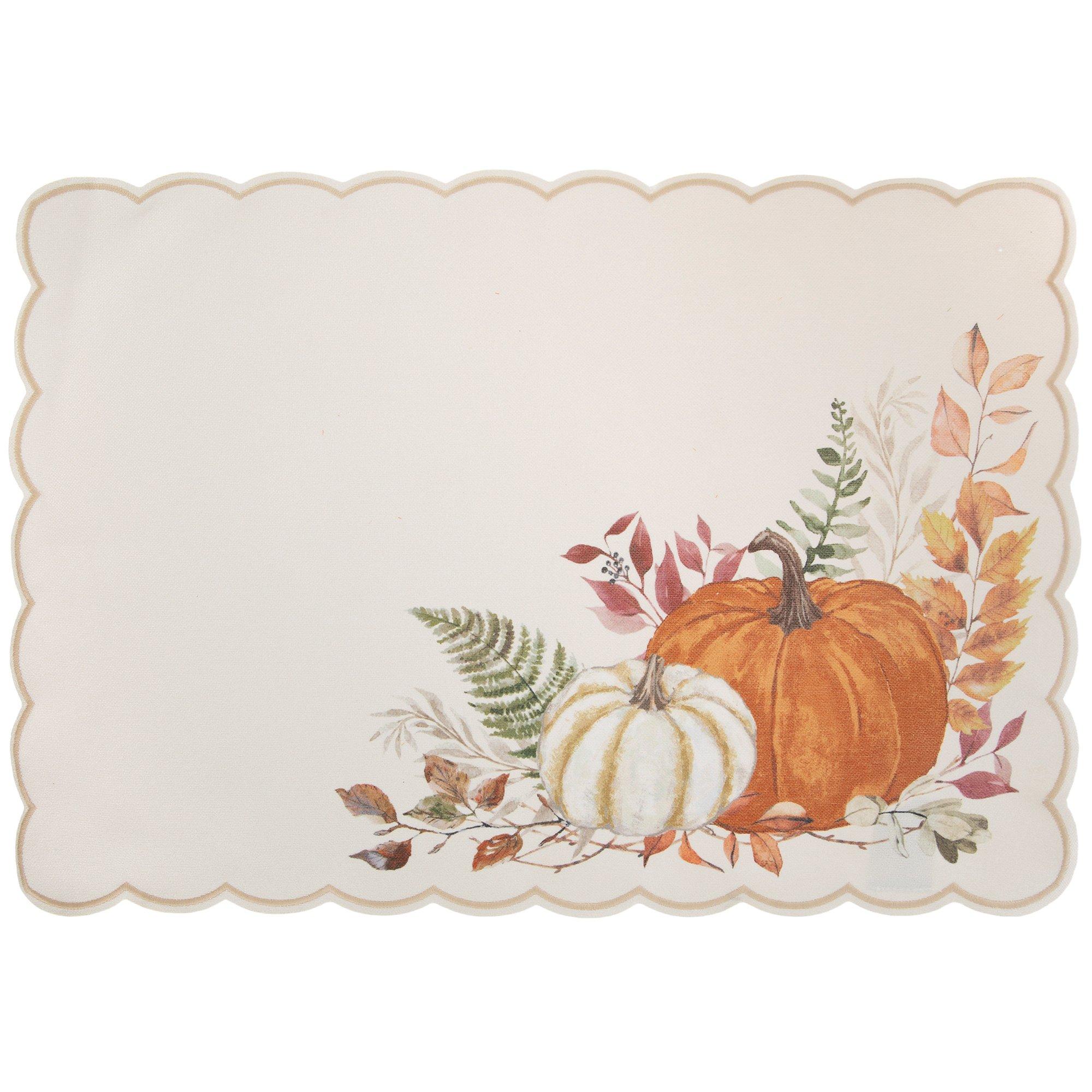 Watercolor Pumpkins Scalloped Placemat view 1