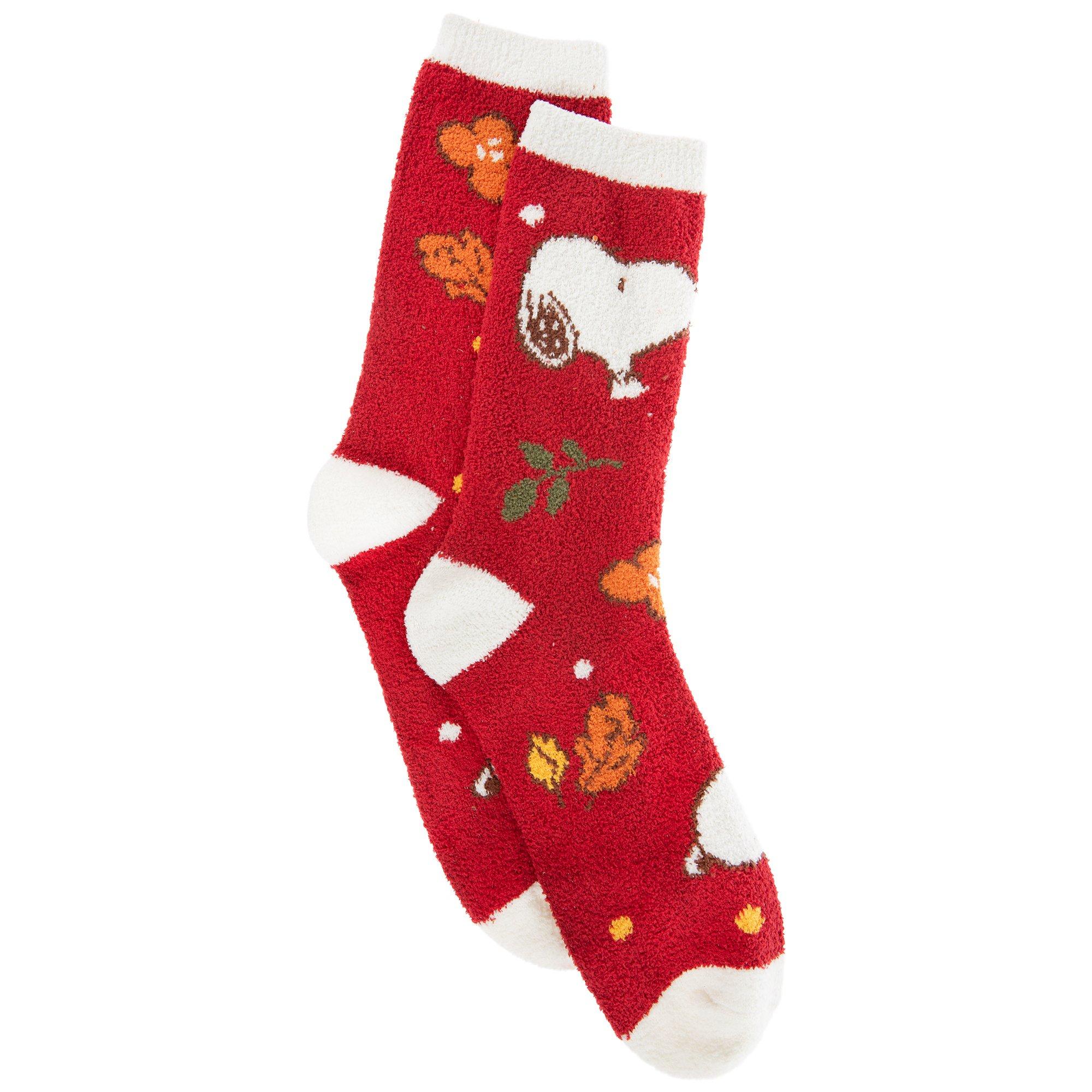 Snoopy Harvest Chenille Crew Socks | Hobby Lobby | 6329064