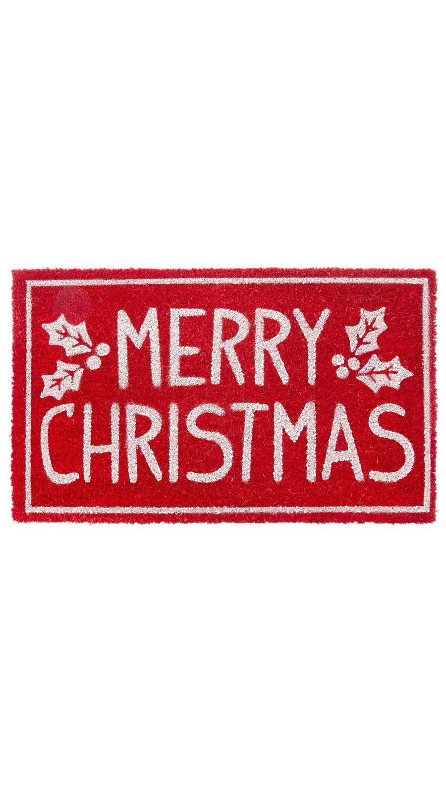 Red & White Merry Christmas Coir Doormat | Hobby Lobby | 6330823