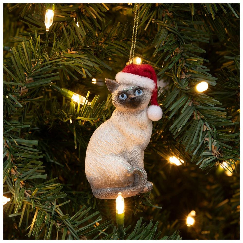 Santa Hat Siamese Cat Ornament | Hobby Lobby | 6331771
