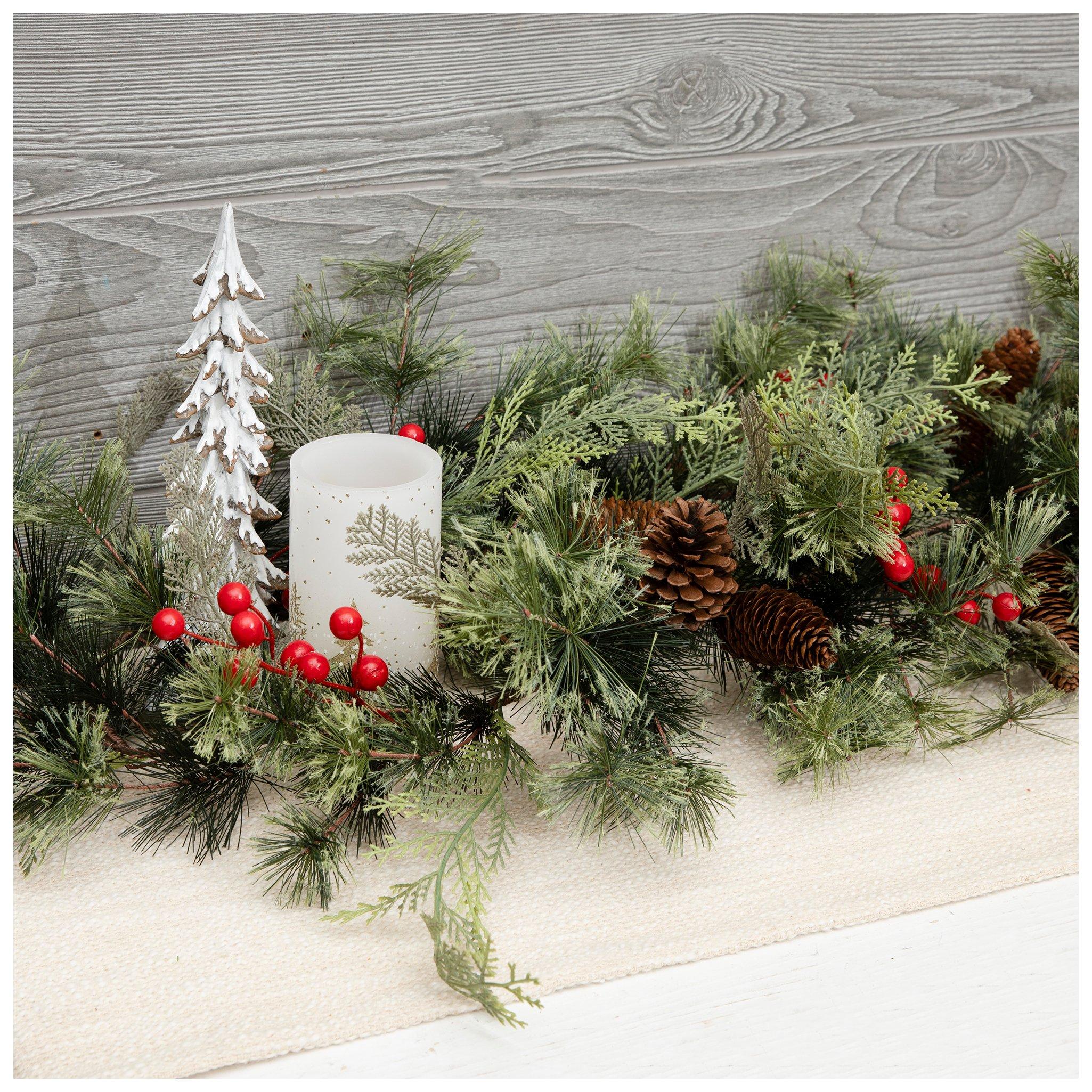 Pine, Berry & Pinecone Garland view 1