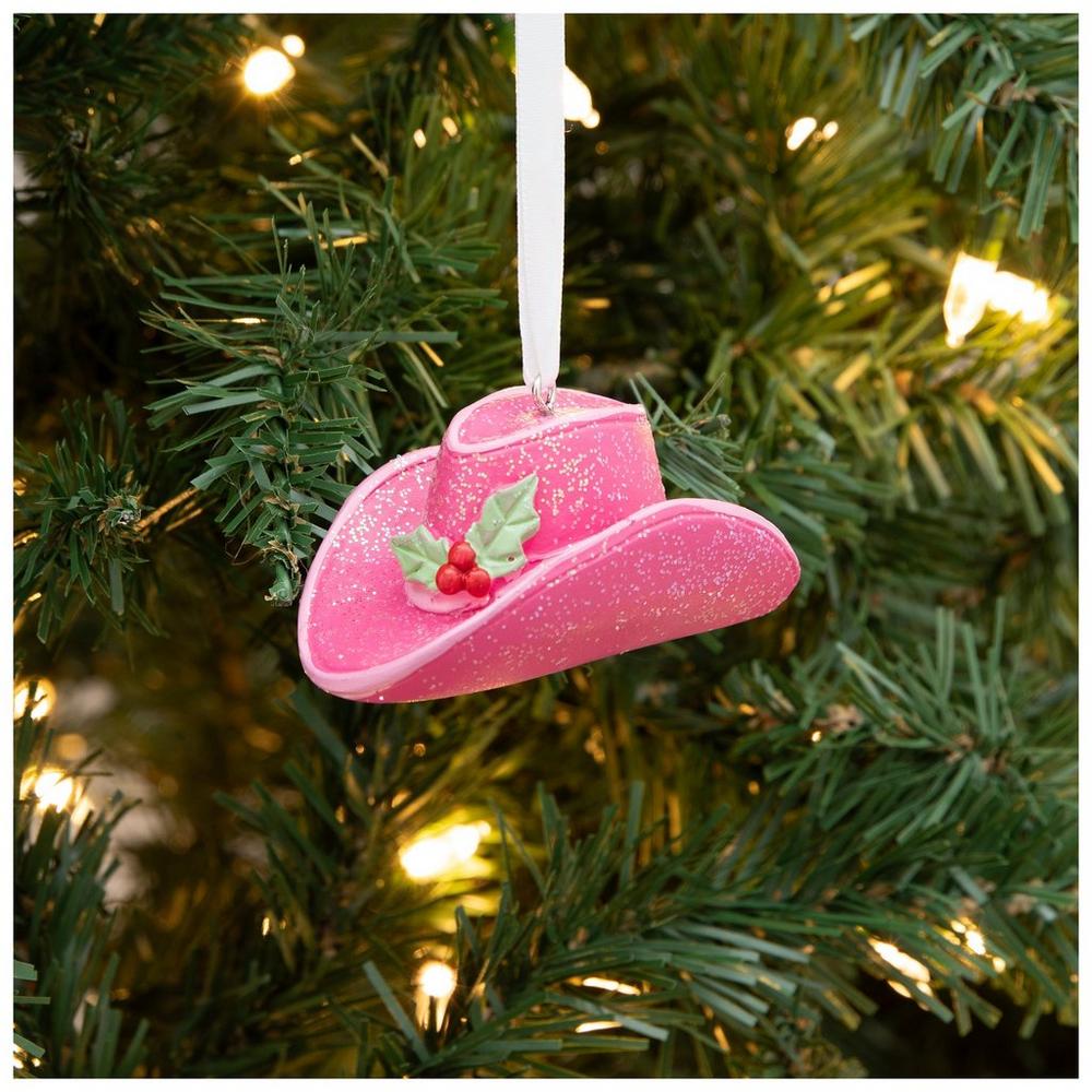 Pink Glitter Cowgirl Hat Ornament | Hobby Lobby | 6333165