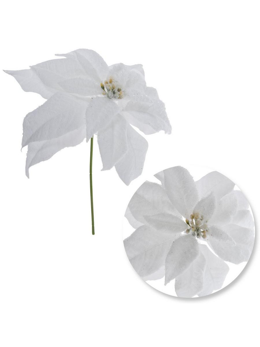 White Snowy Poinsettia Pick | Hobby Lobby | 6333843