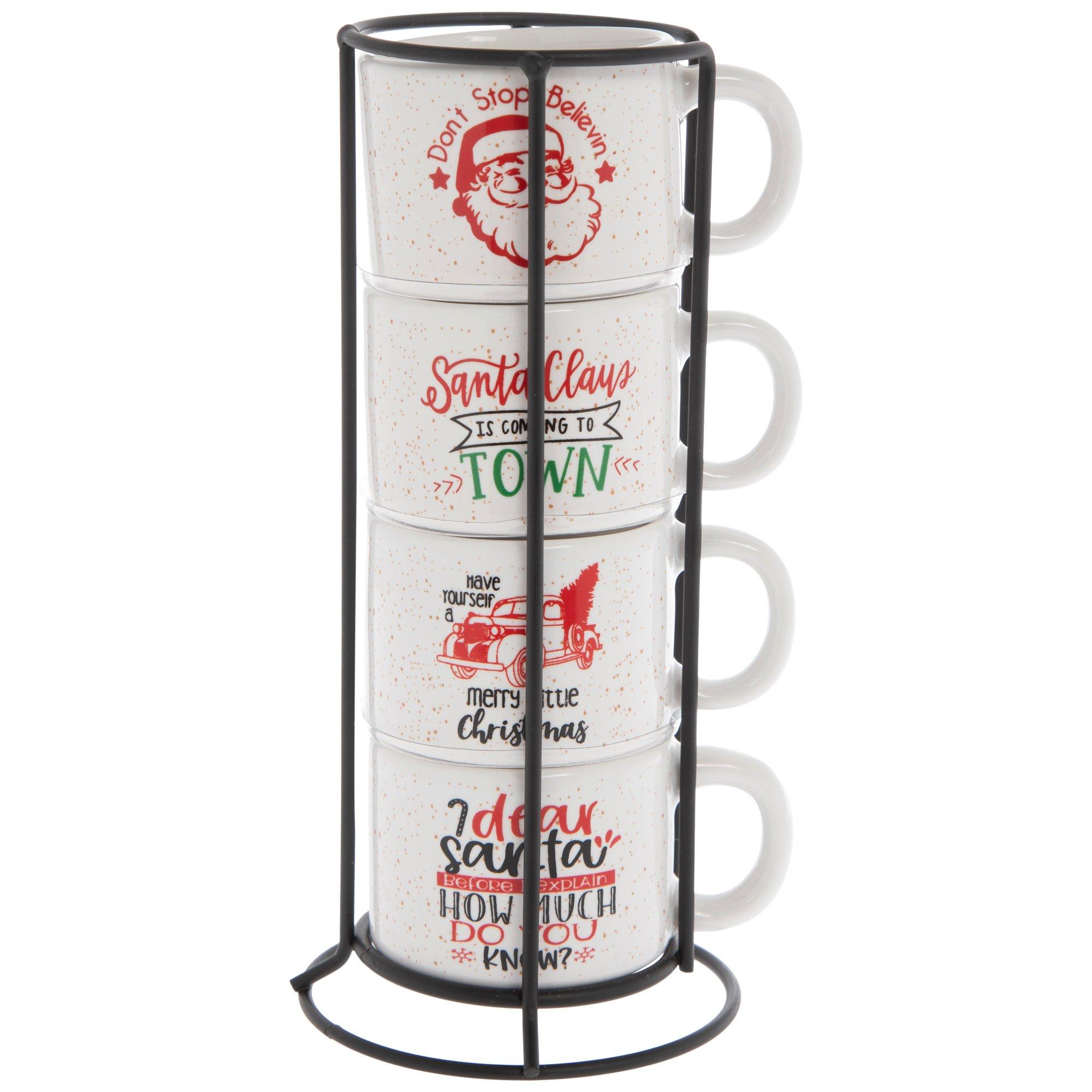 Santa Espresso Mugs With Rack | Hobby Lobby | 6342109