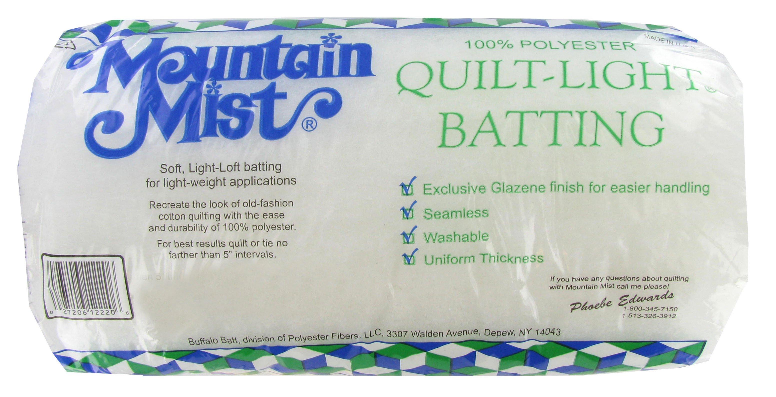 Mountain Mist Quilt - Light Polyester Batting - Twin Size 72X90