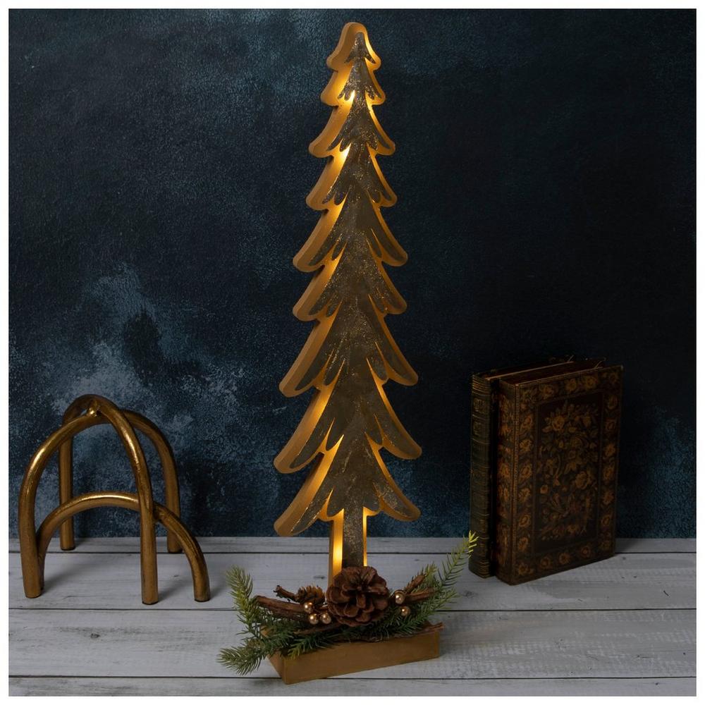 Light Up Pine & Gold Foil Tree | Hobby Lobby | 6345227