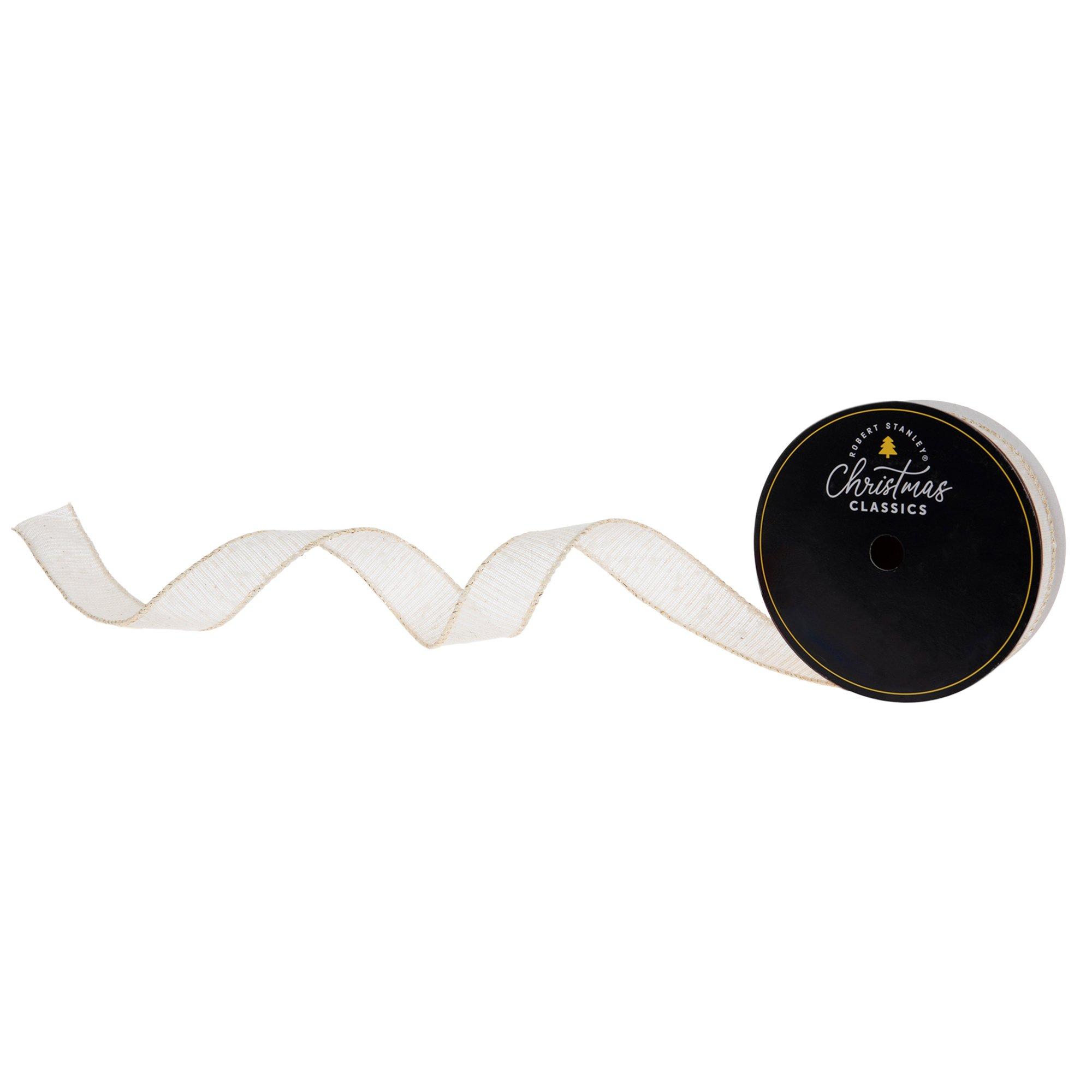 Linen Look Wired Edge Mesh Ribbon - 1