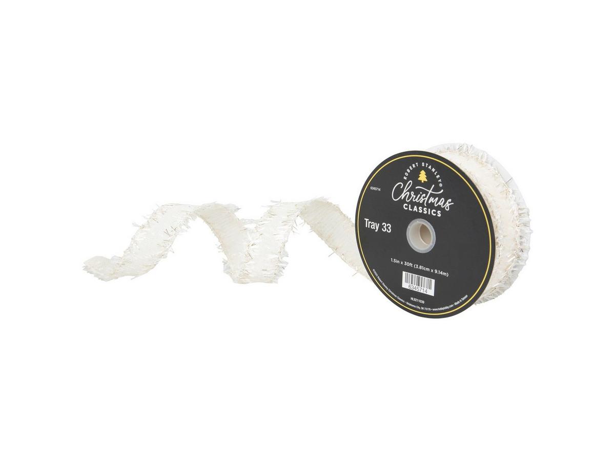 Linen Look Fringe Wired Edge Ribbon | Hobby Lobby | 6345714