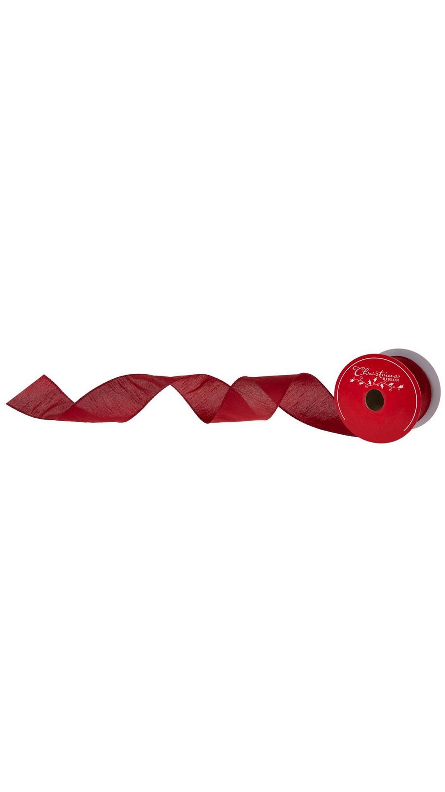 Red Faux Dupioni Wired Edge Ribbon | Hobby Lobby | 6346290