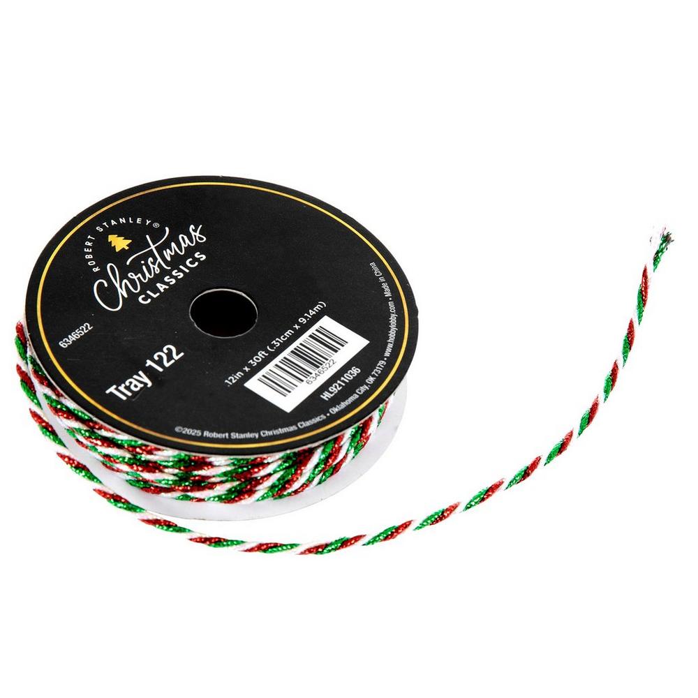 Red, Green & White Metallic Cord - 3mm | Hobby Lobby | 6346522