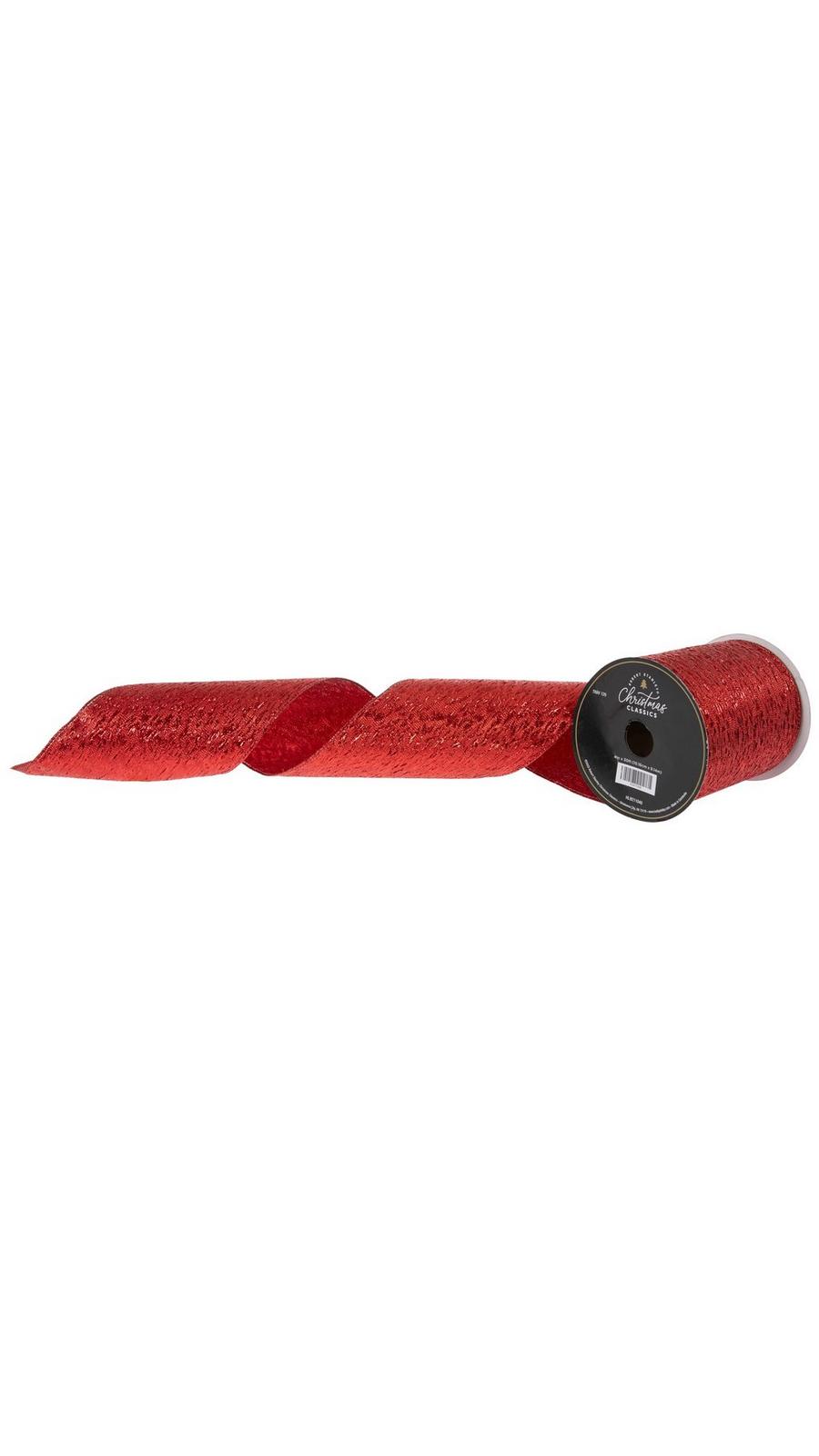 Red Metallic Wired Edge Ribbon - 4