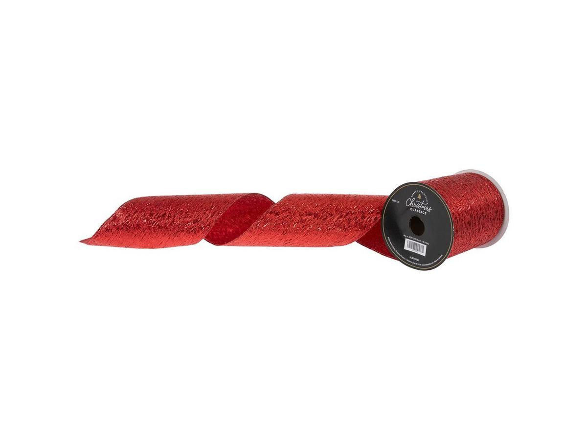 Red Metallic Wired Edge Ribbon - 4