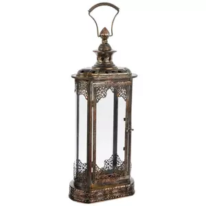 Antique Gold Oblong Metal Lantern