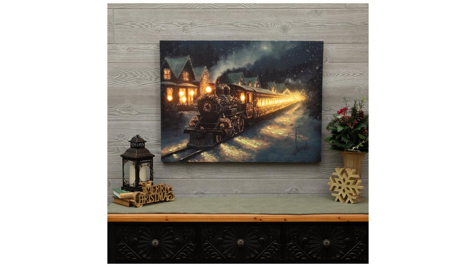Holiday Train Light Up Canvas Wall Decor | Hobby Lobby | 6347850