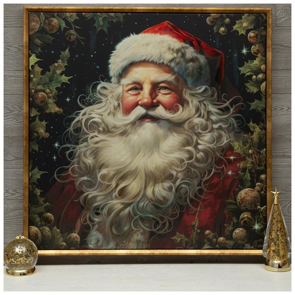 See deals & similar results for Santa Wreath Happiness Canvas Wall