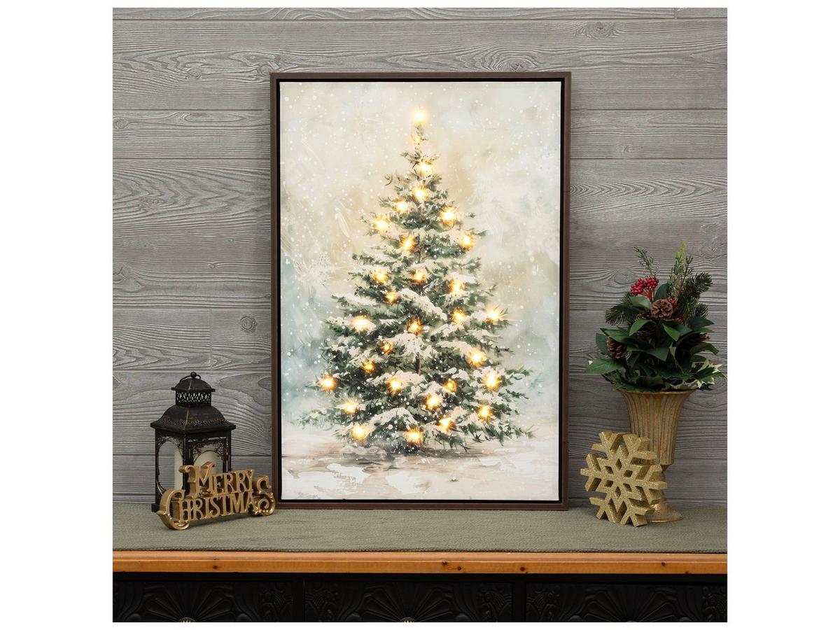 Light Up Snowy Tree Canvas Wall Decor | Hobby Lobby | 6347918