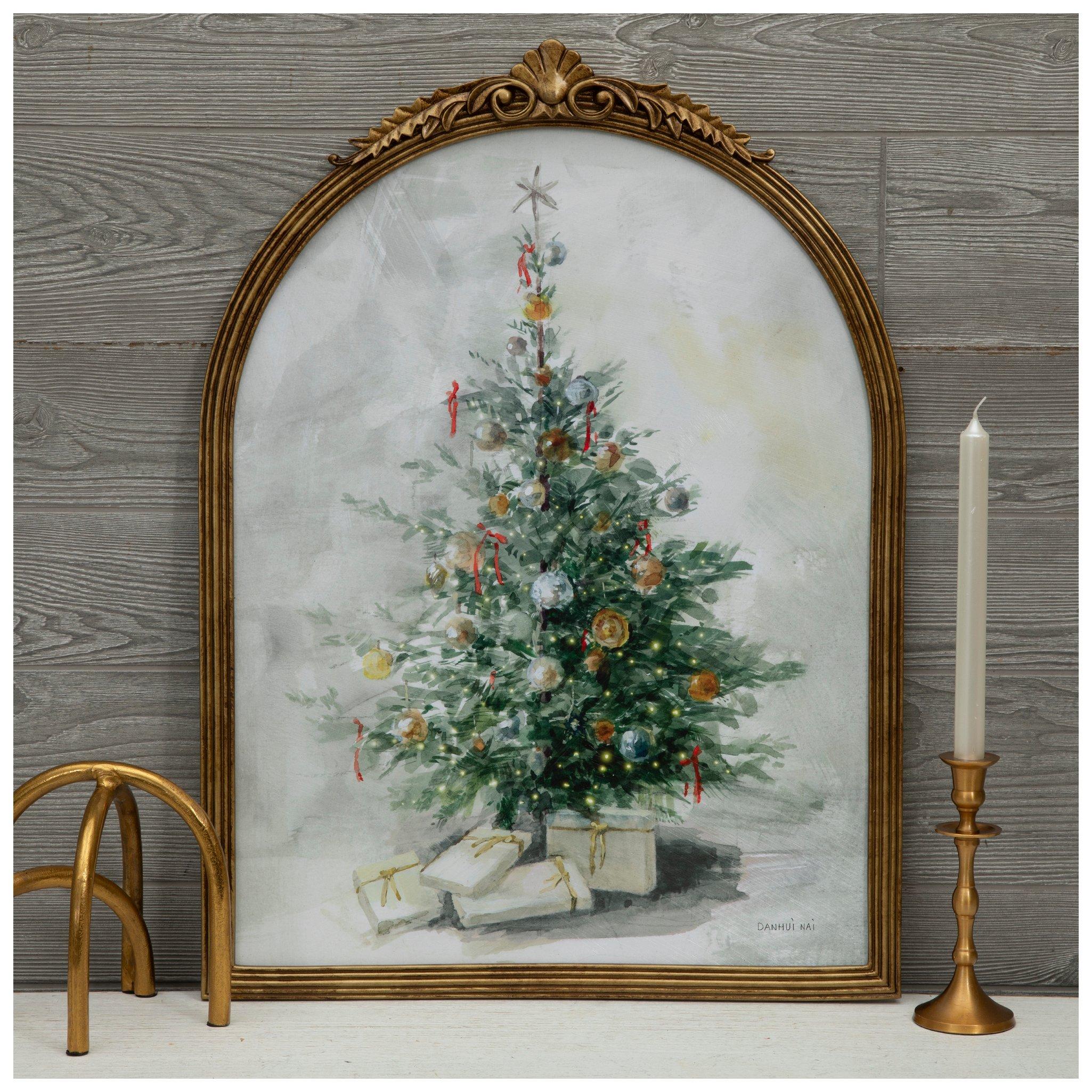 Vintage Christmas Tree Crowned Top Wood Wall Decor | Hobby Lobby