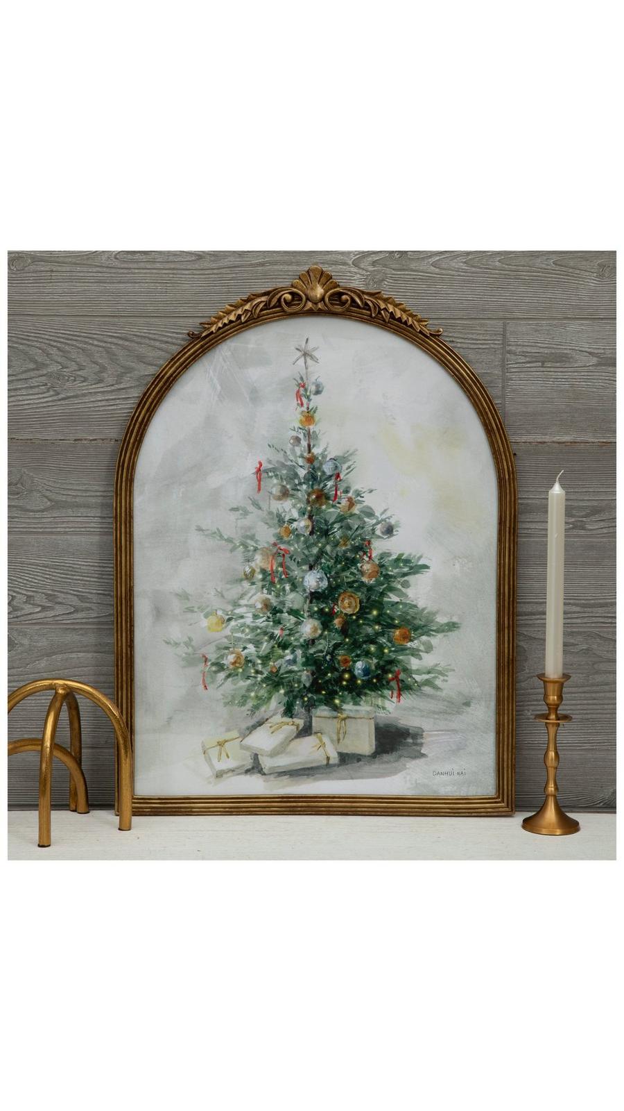 Vintage Christmas Tree Crowned Top Wood Wall Decor | Hobby Lobby