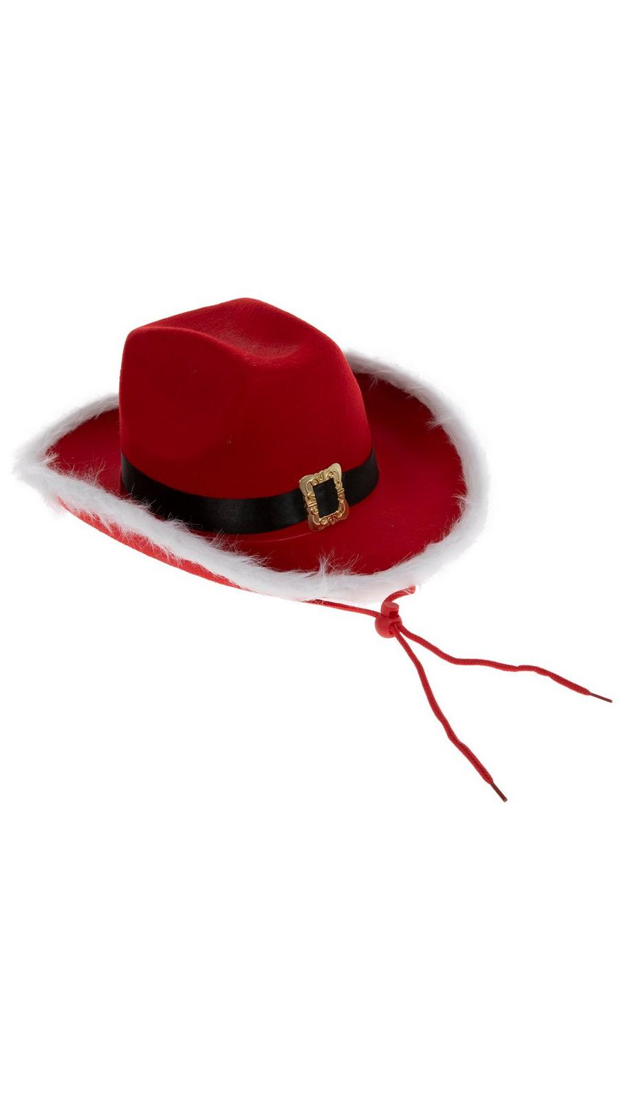 Christmas Santa or Mrs Claus Red Cowboy Hat with Gold Buckle Amazon.com: Funny World Christmas Cowboy Hat Santa Cowgirl  main image 2
